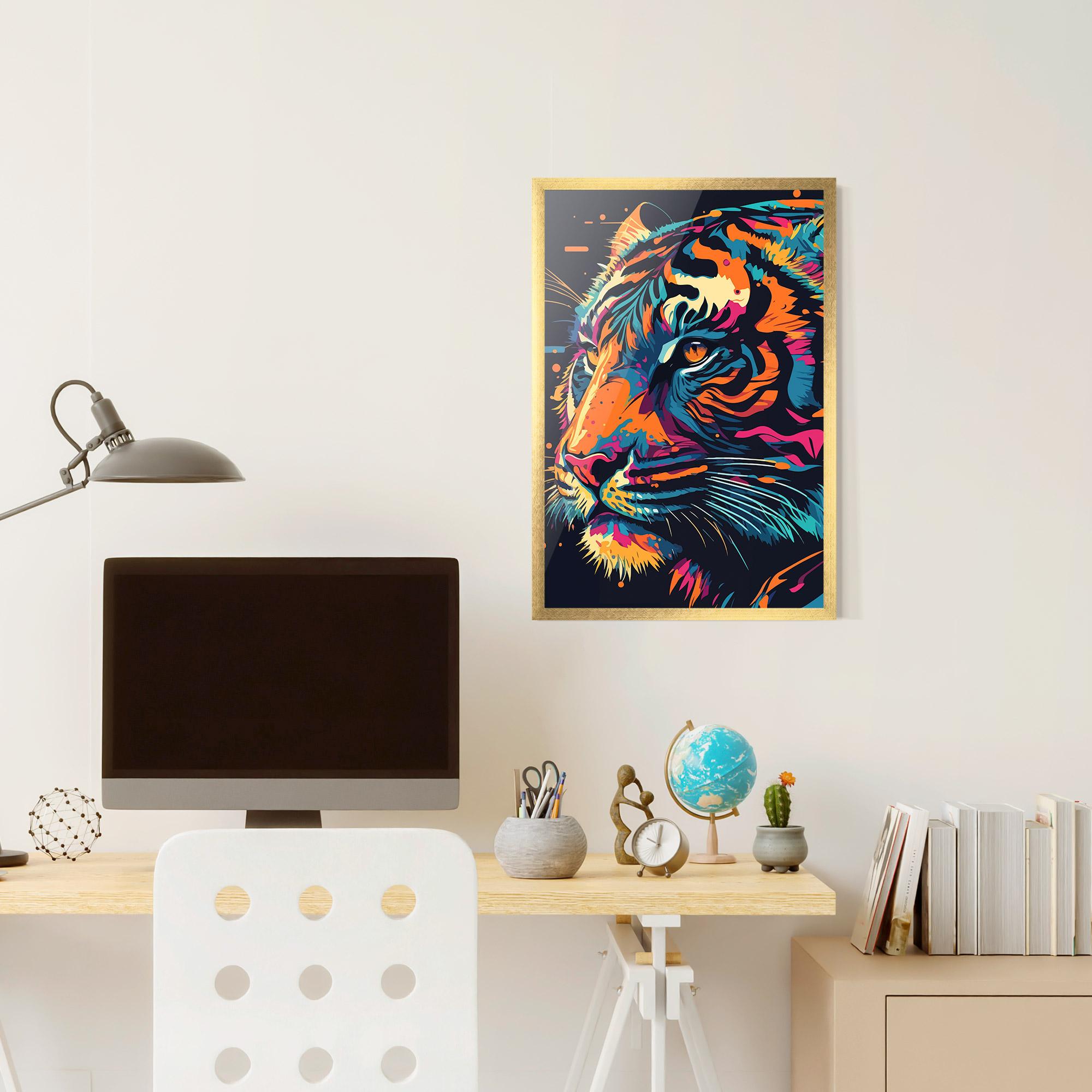Gerahmte Poster Colorful Tiger mockup 6