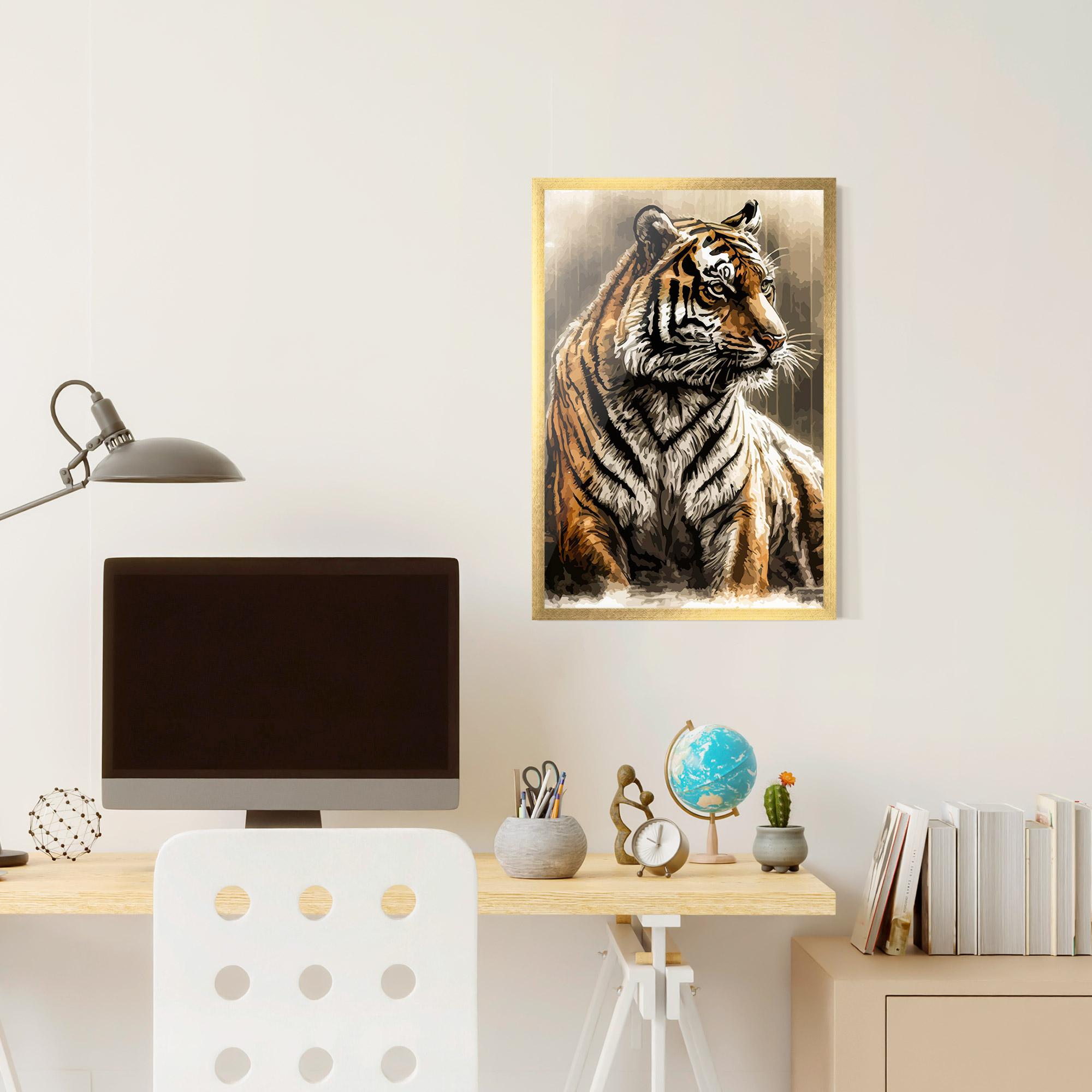 Gerahmte Poster Rain Tiger mockup 6