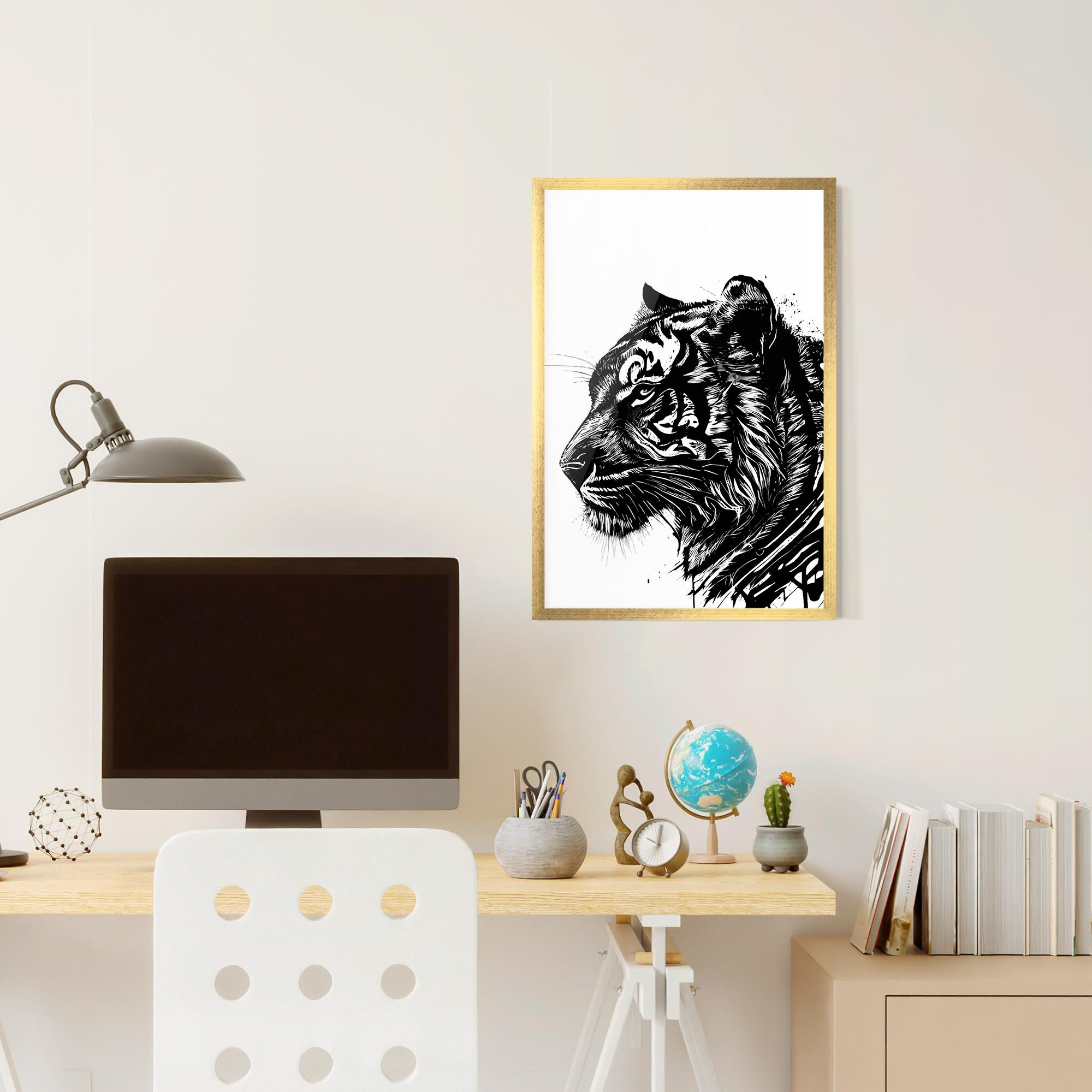 Gerahmte Poster Tiger Profile mockup 6