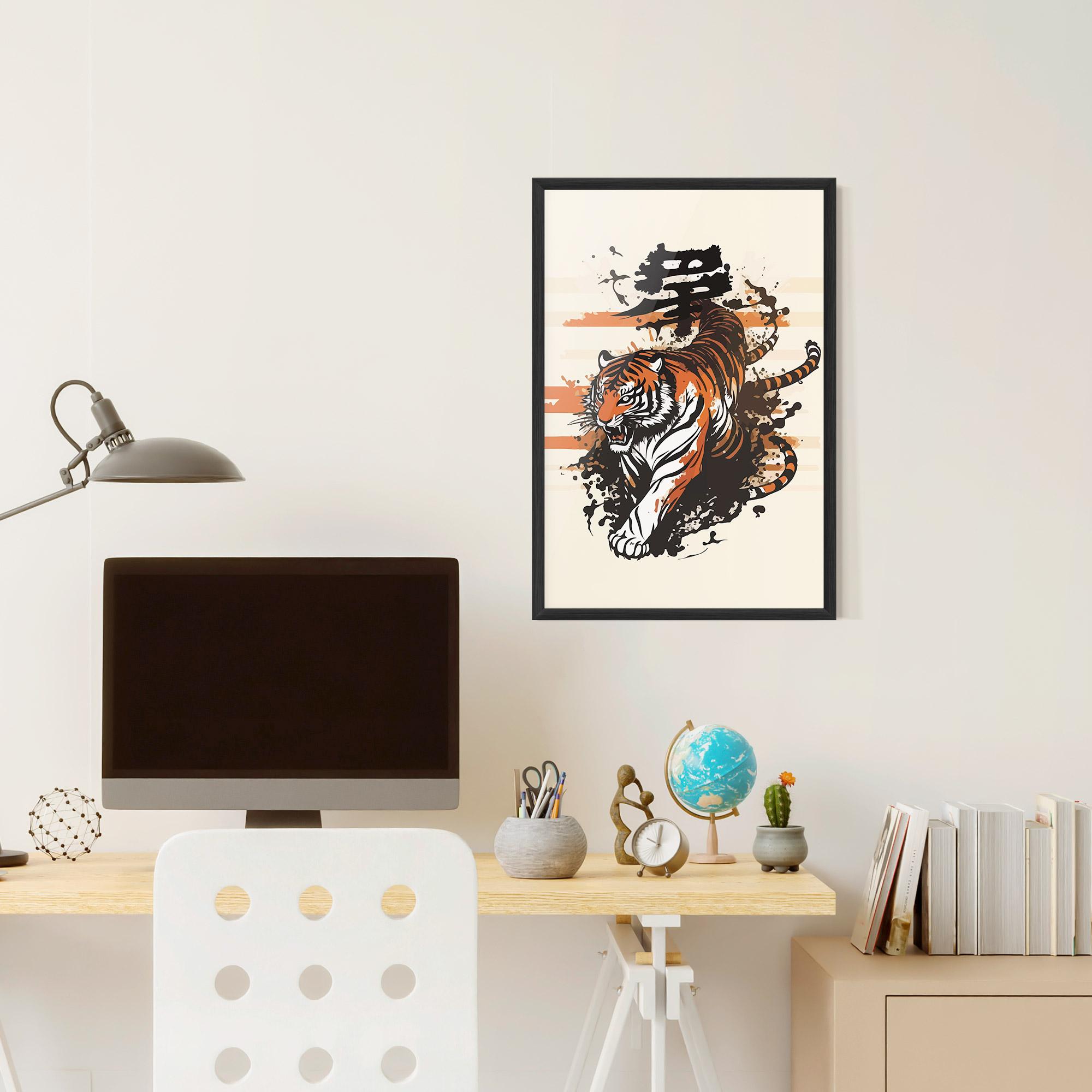 Gerahmte Poster Asiatic Tiger mockup 6