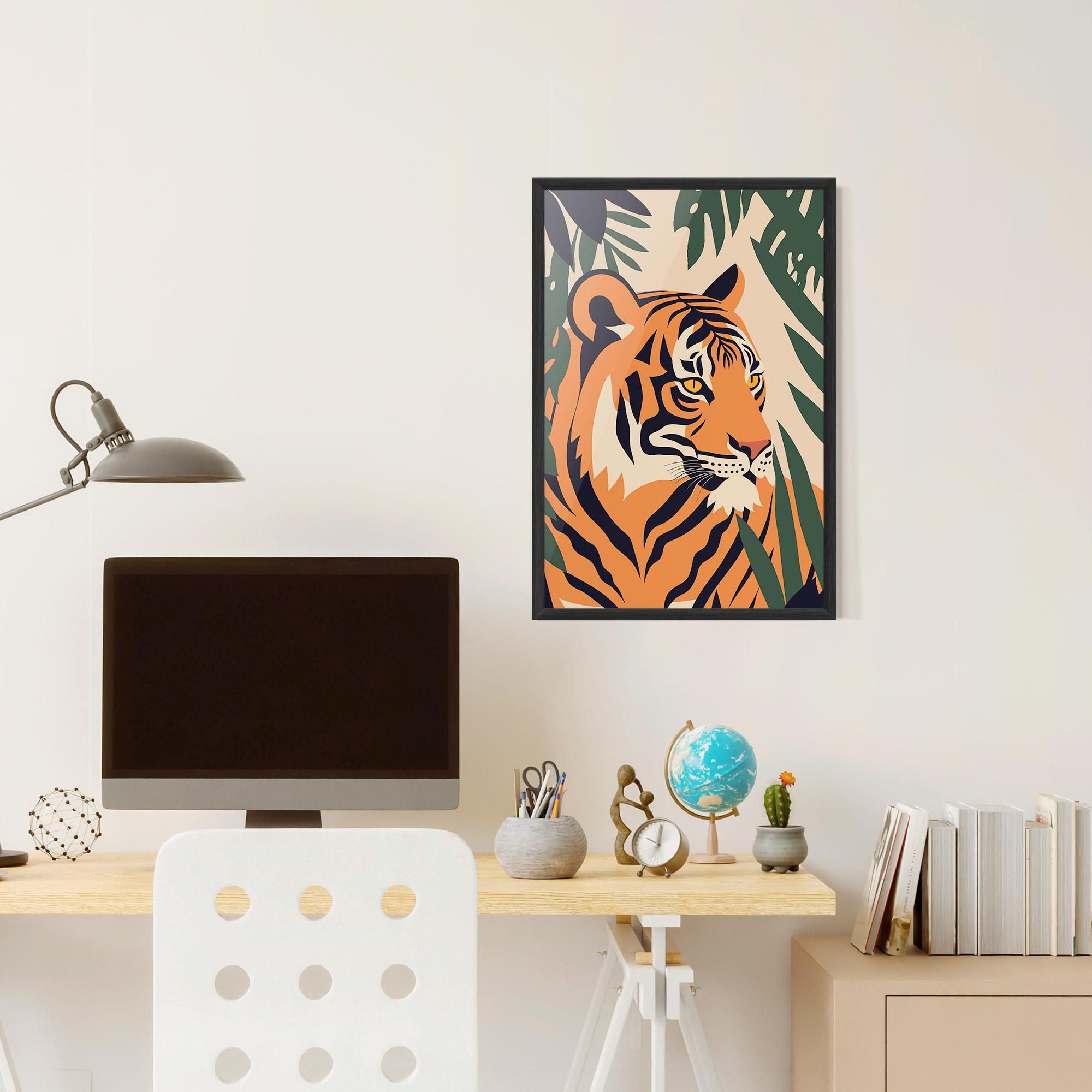 Gerahmte Poster Cartoon Style Tiger mockup 6
