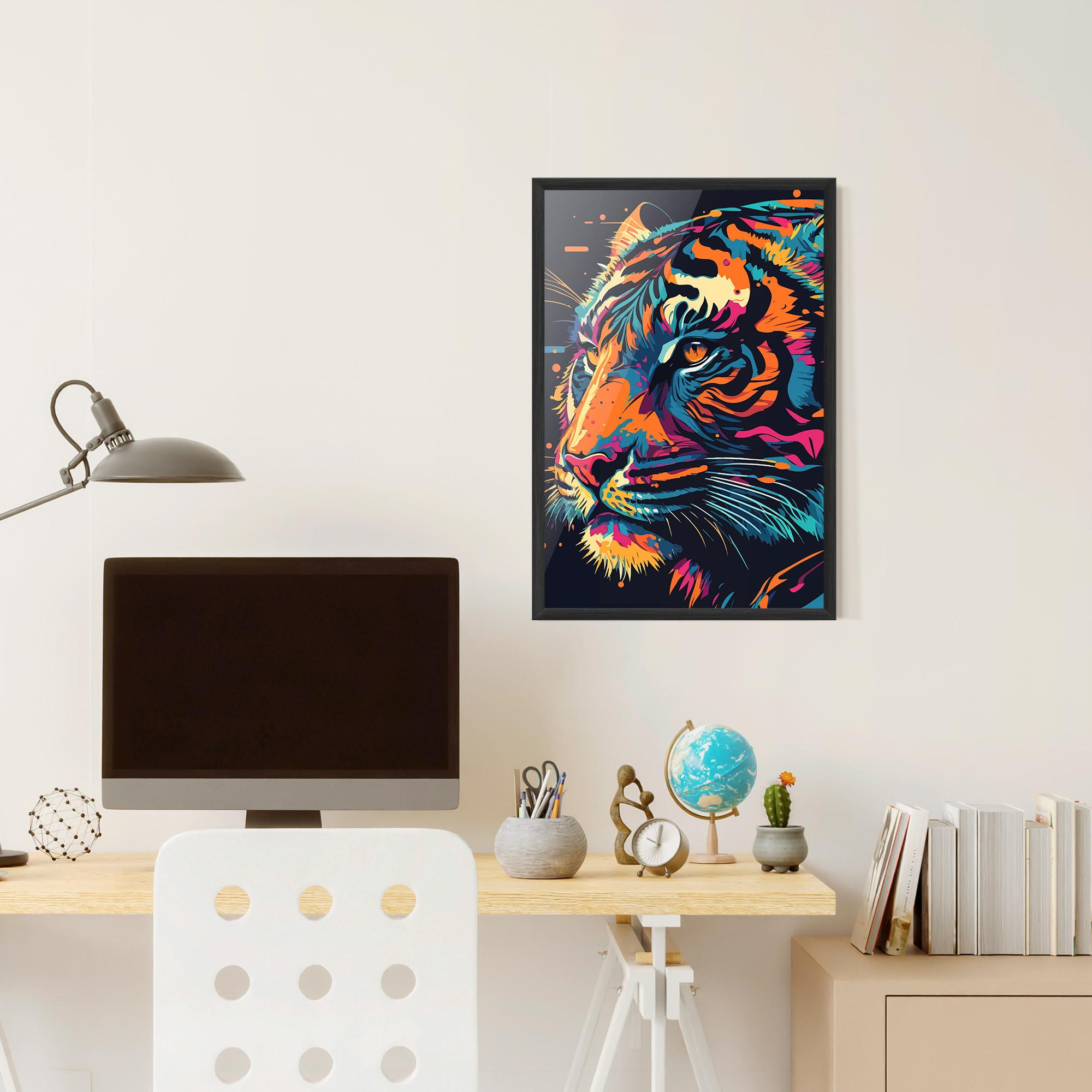 Gerahmte Poster Colorful Tiger mockup 6