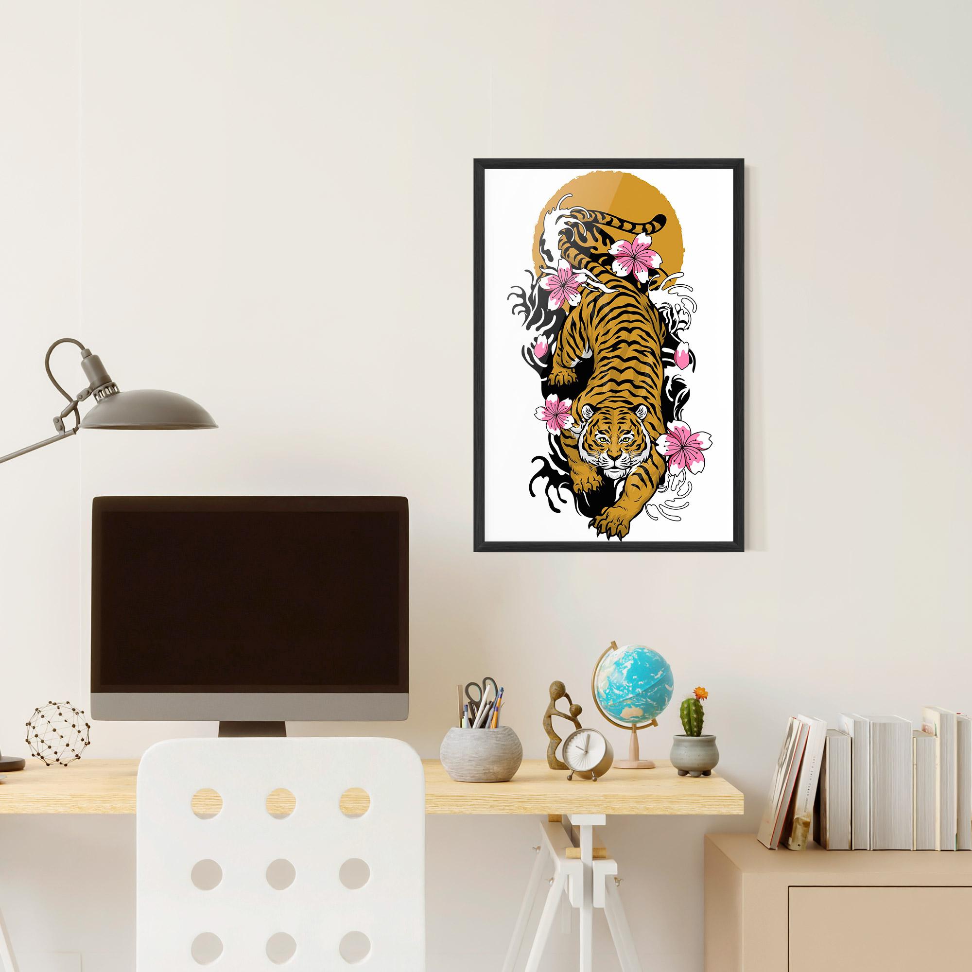Gerahmte Poster Japanese Style Tiger mockup 6