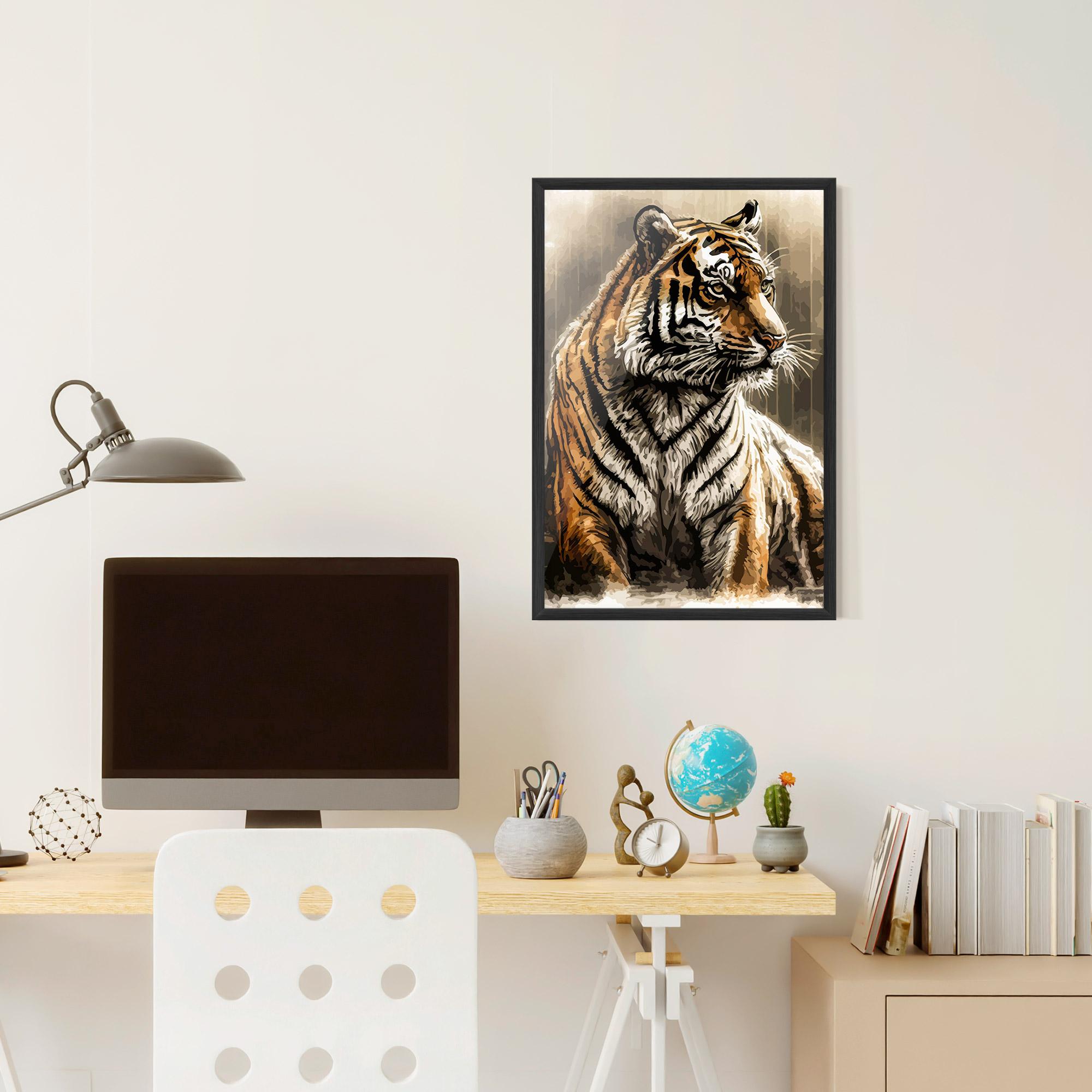 Gerahmte Poster Rain Tiger mockup 6