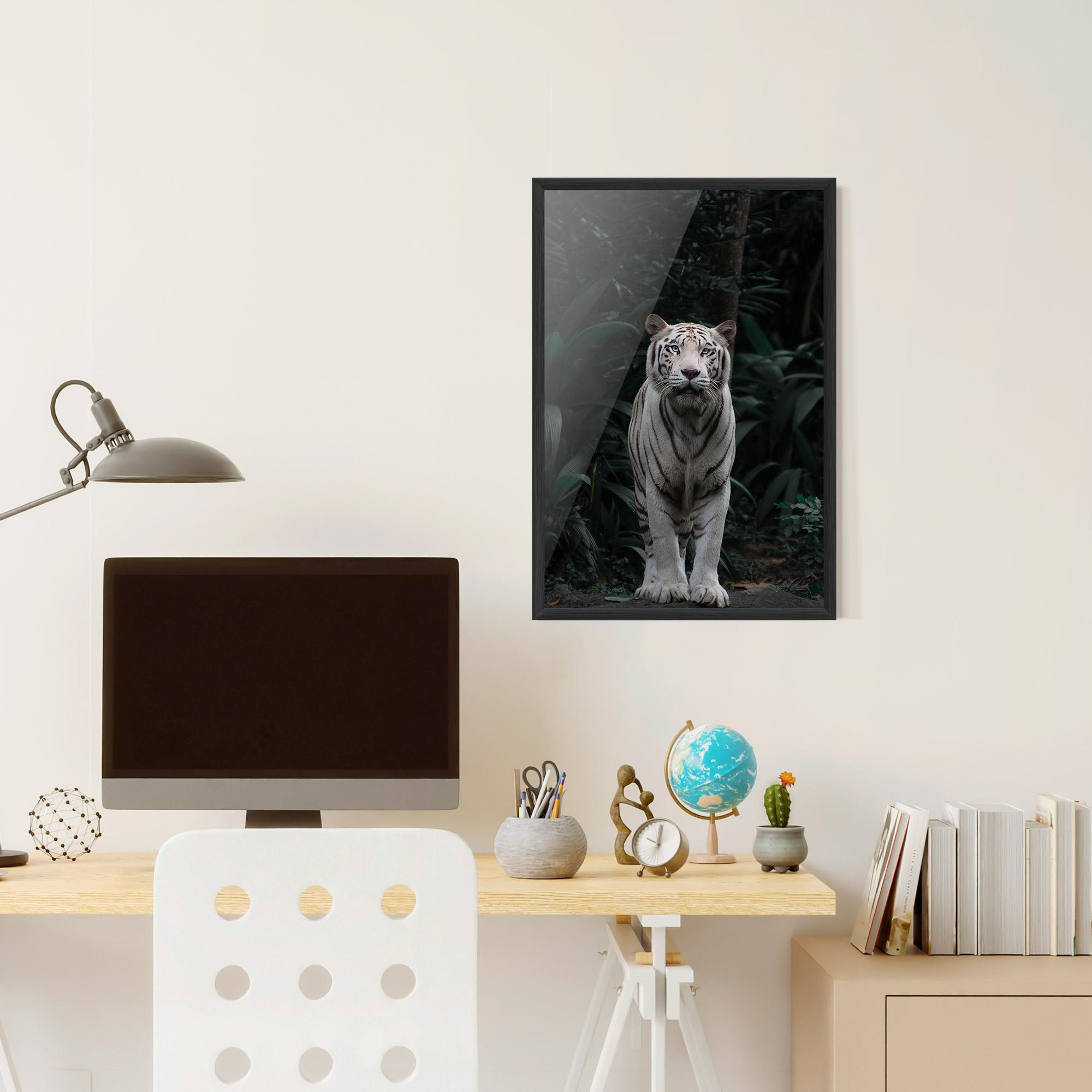 Gerahmte Poster White Tiger mockup 6