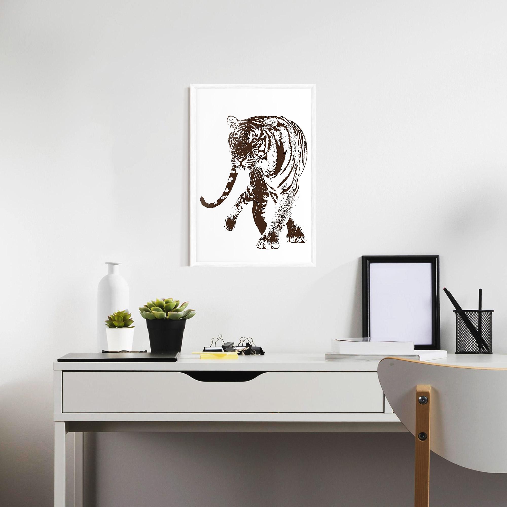 Gerahmte Poster Brown Line Tiger mockup 7