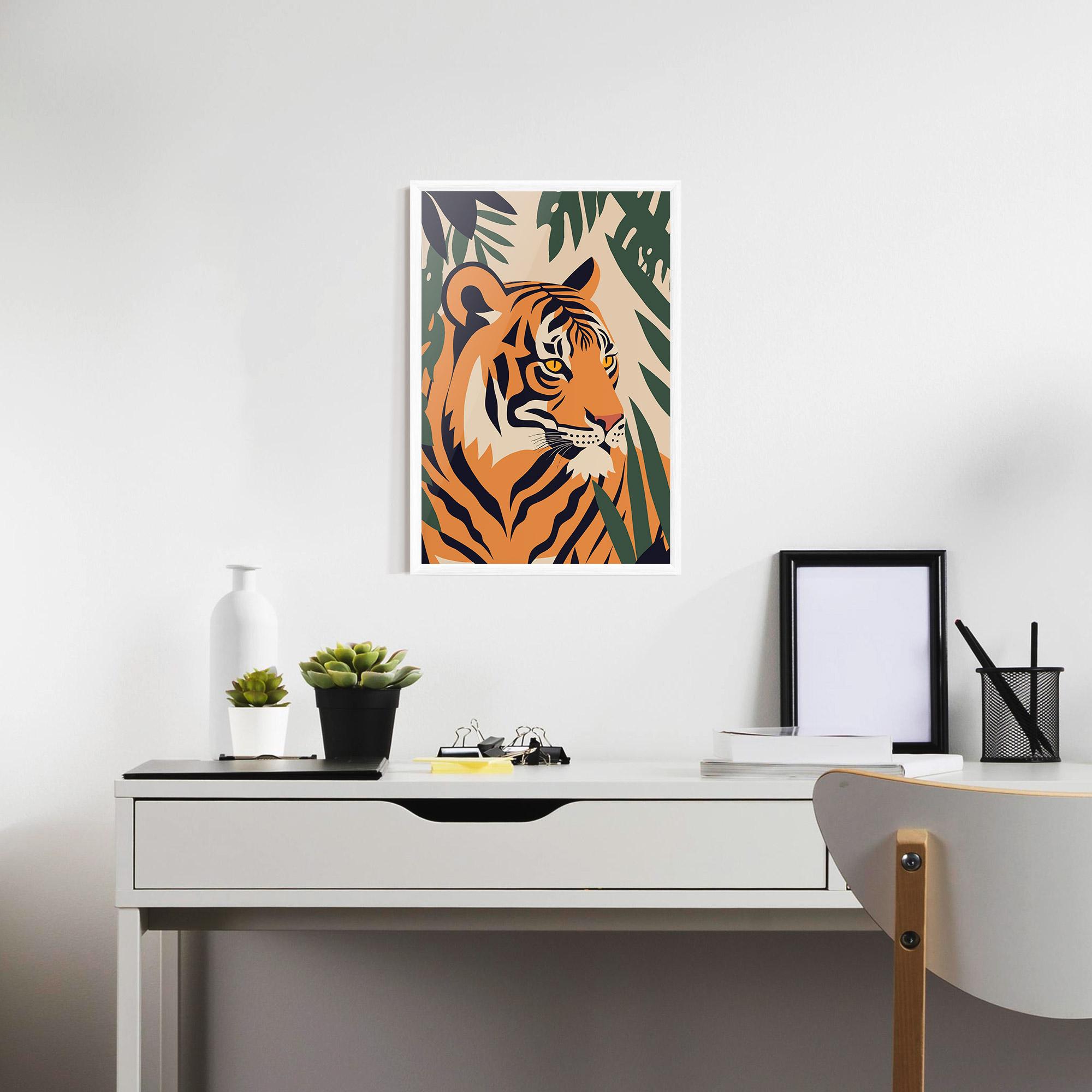 Gerahmte Poster Cartoon Style Tiger mockup 7