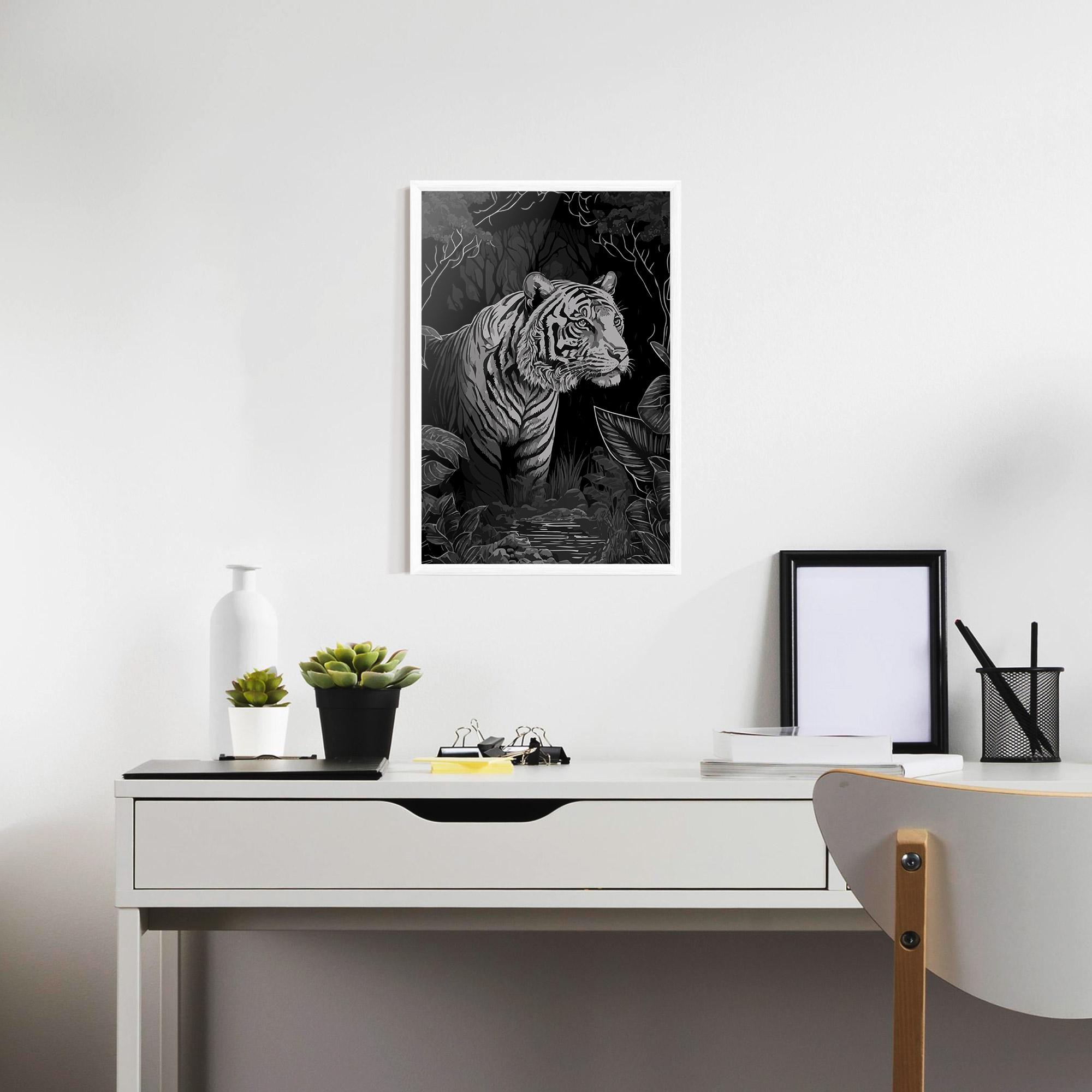 Gerahmte Poster Grey Tiger mockup 7