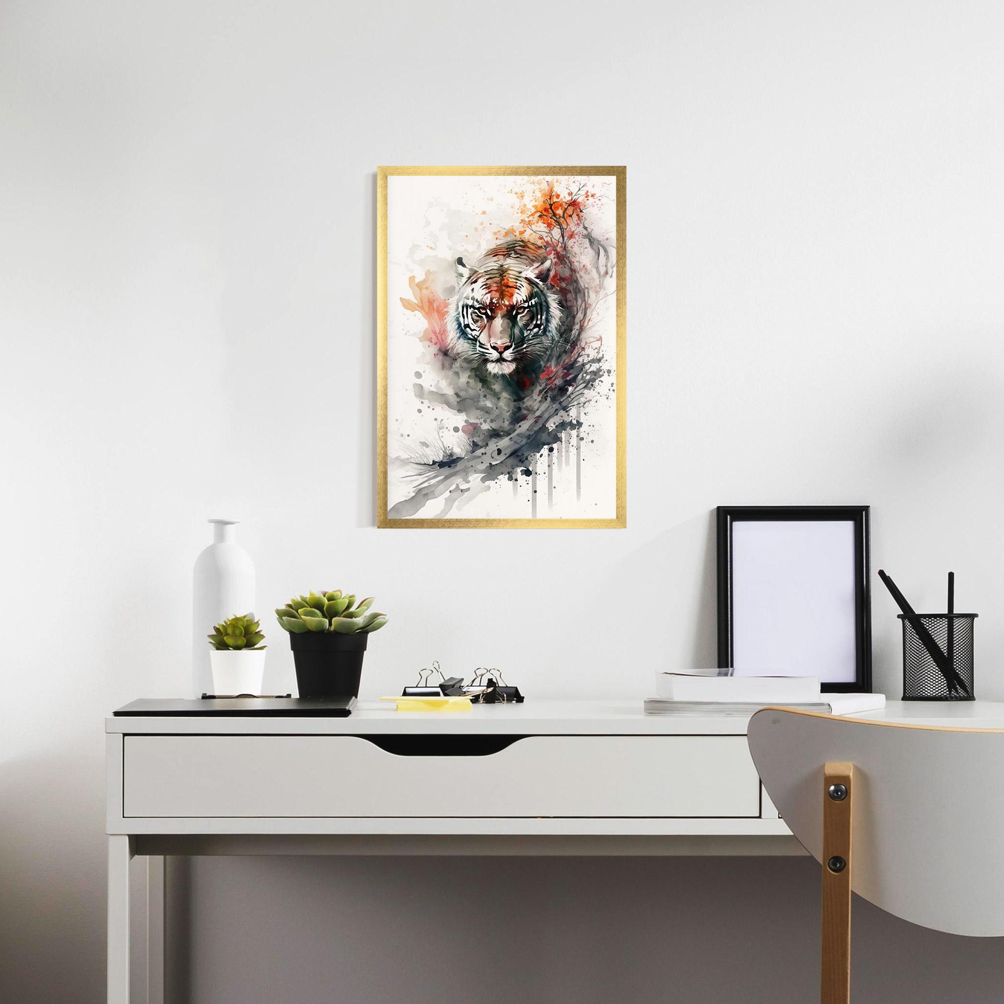 Gerahmte Poster Beautiful Tiger Art mockup 7