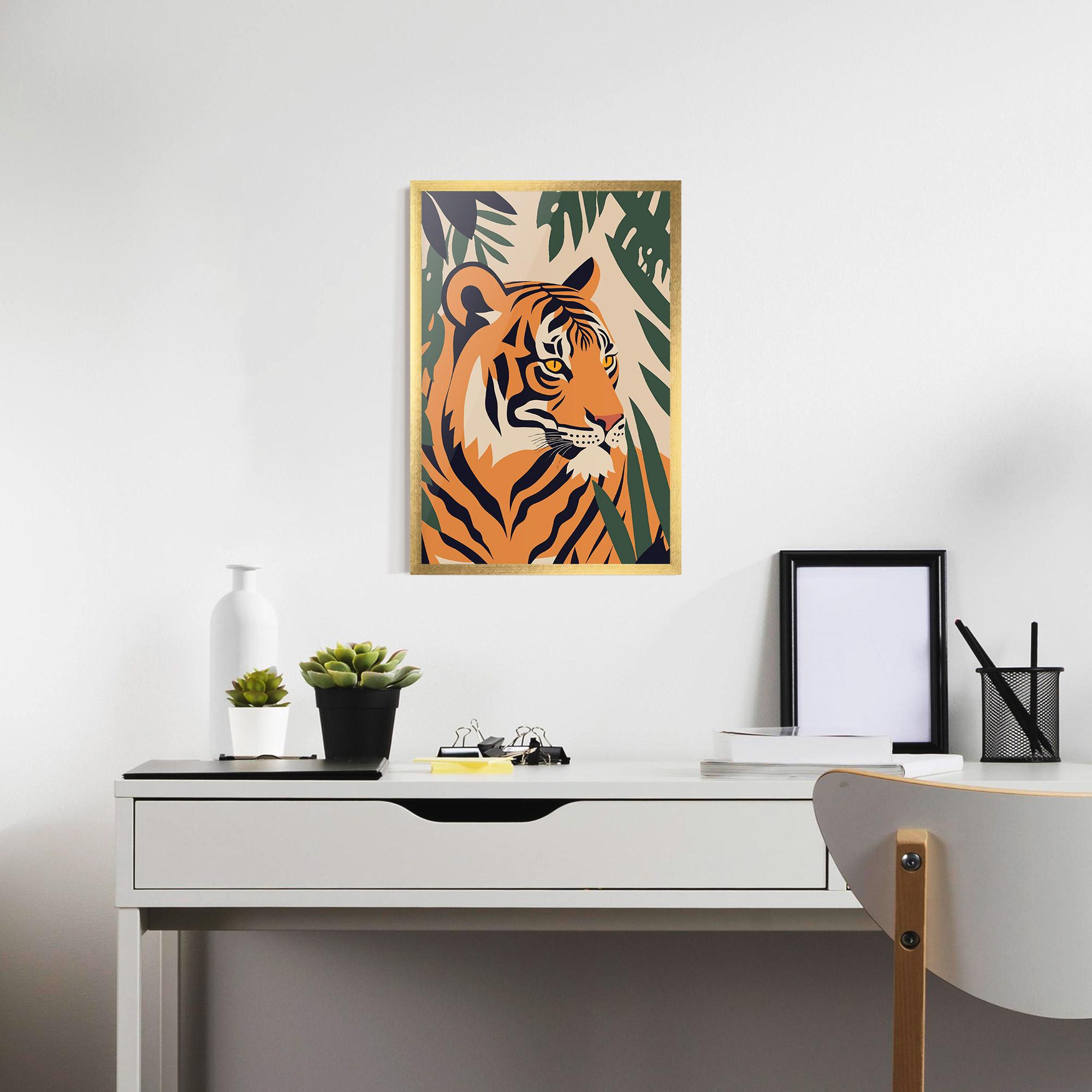 Gerahmte Poster Cartoon Style Tiger mockup 7