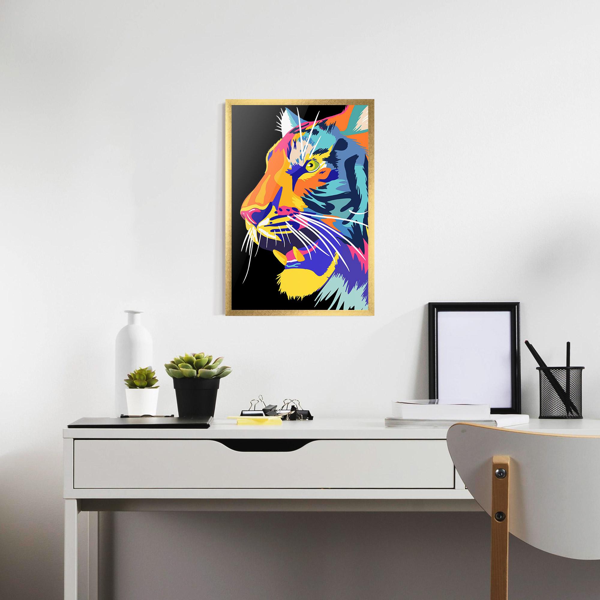 Gerahmte Poster Pretty Colorful Tiger mockup 7