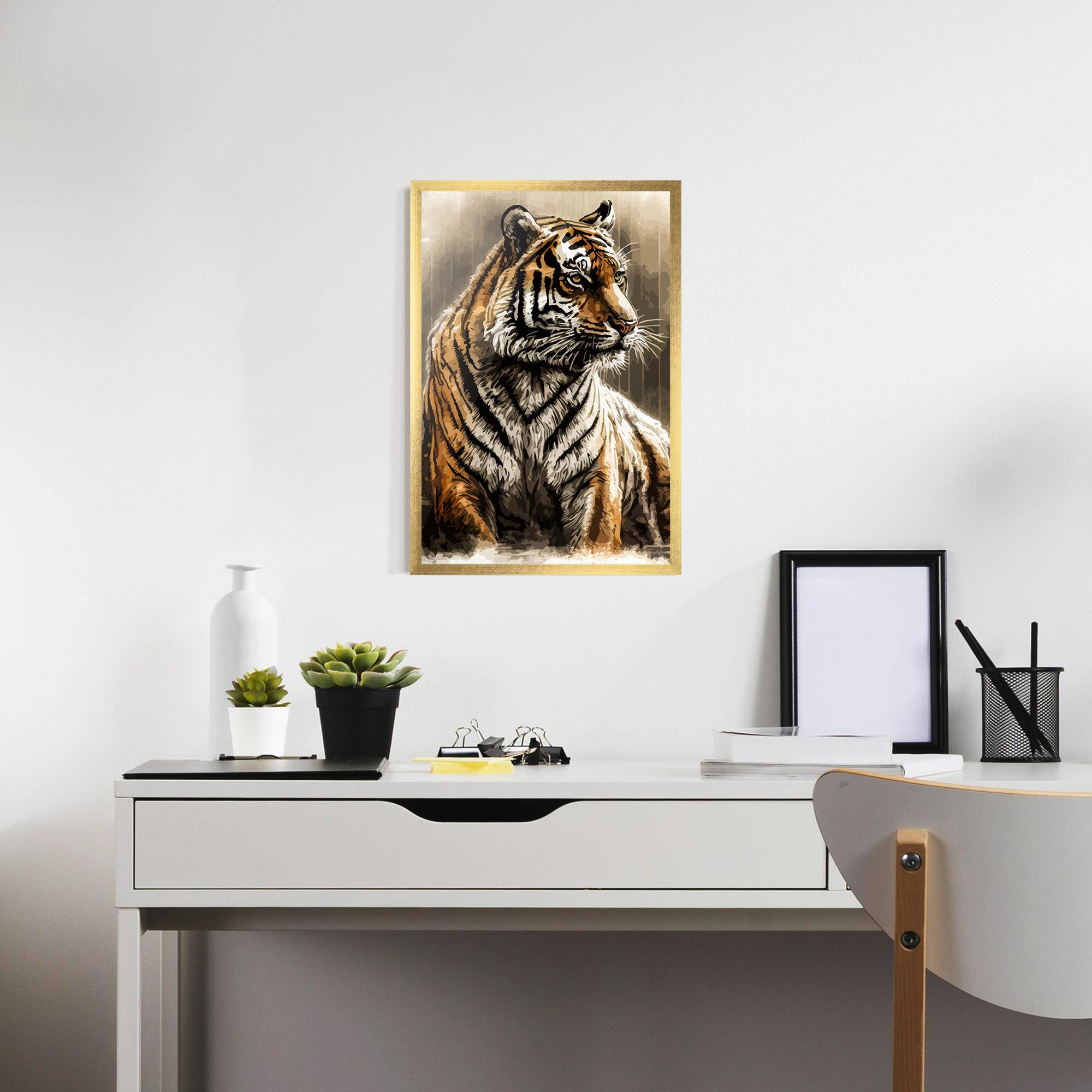 Gerahmte Poster Rain Tiger mockup 7