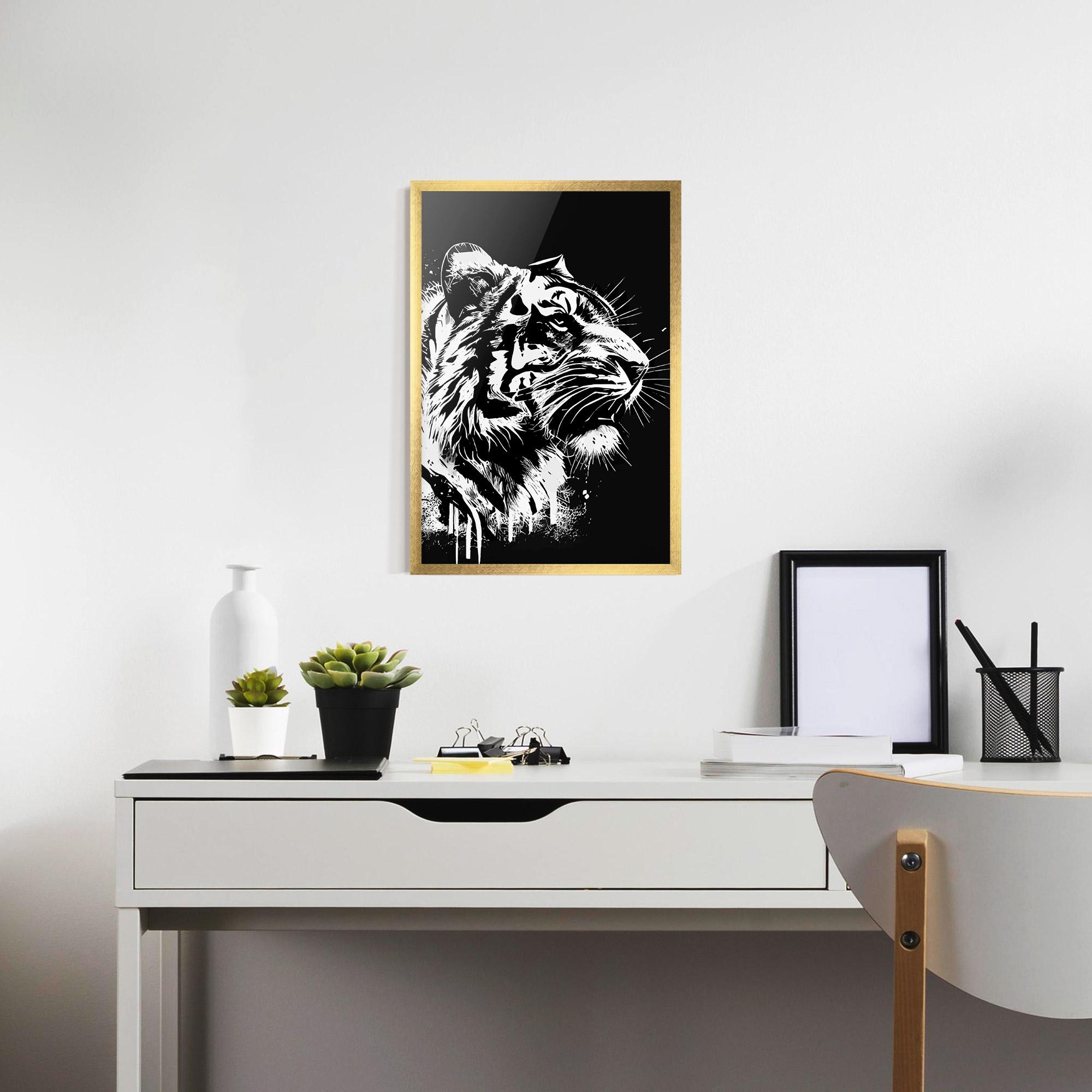 Gerahmte Poster White Ink Tiger mockup 7