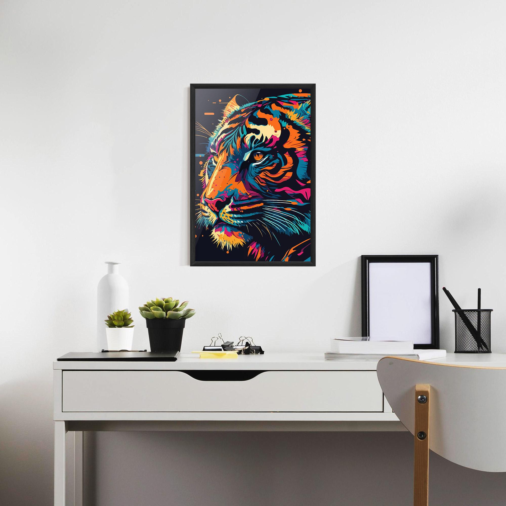 Gerahmte Poster Colorful Tiger mockup 7