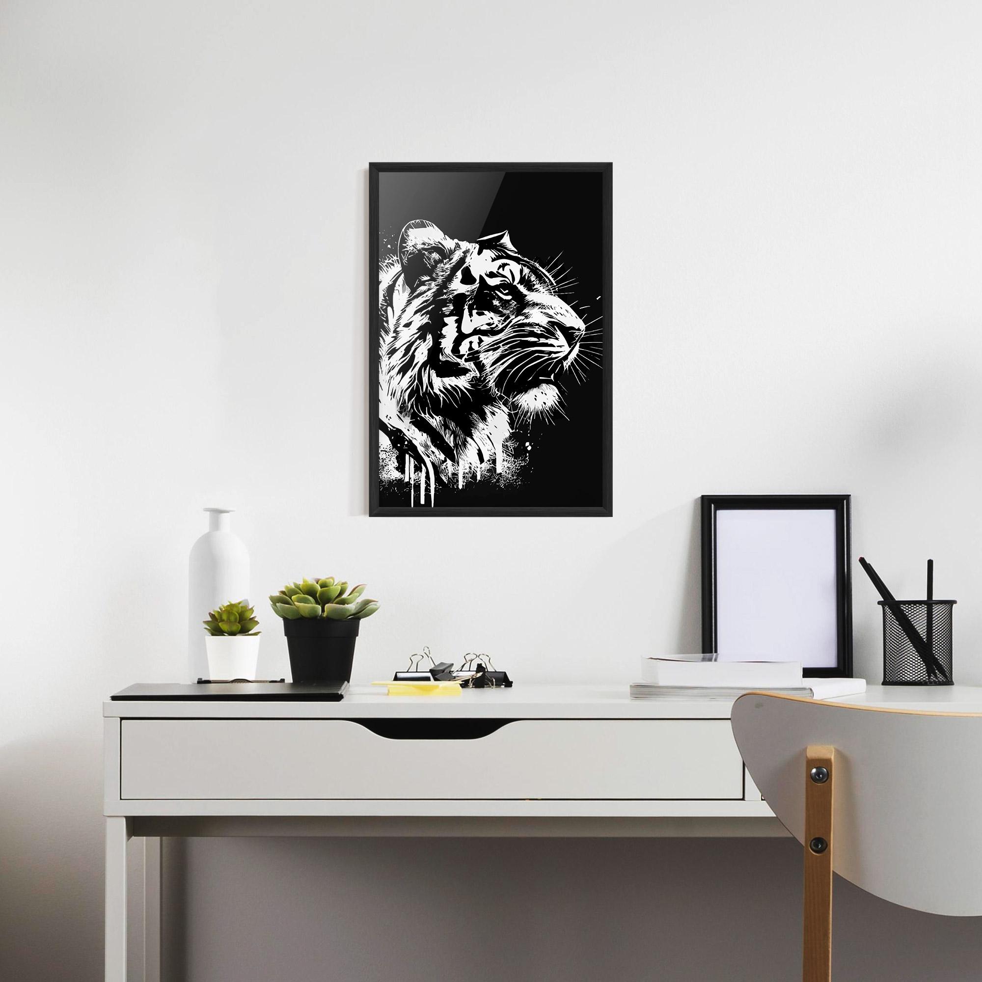 Gerahmte Poster White Ink Tiger mockup 7