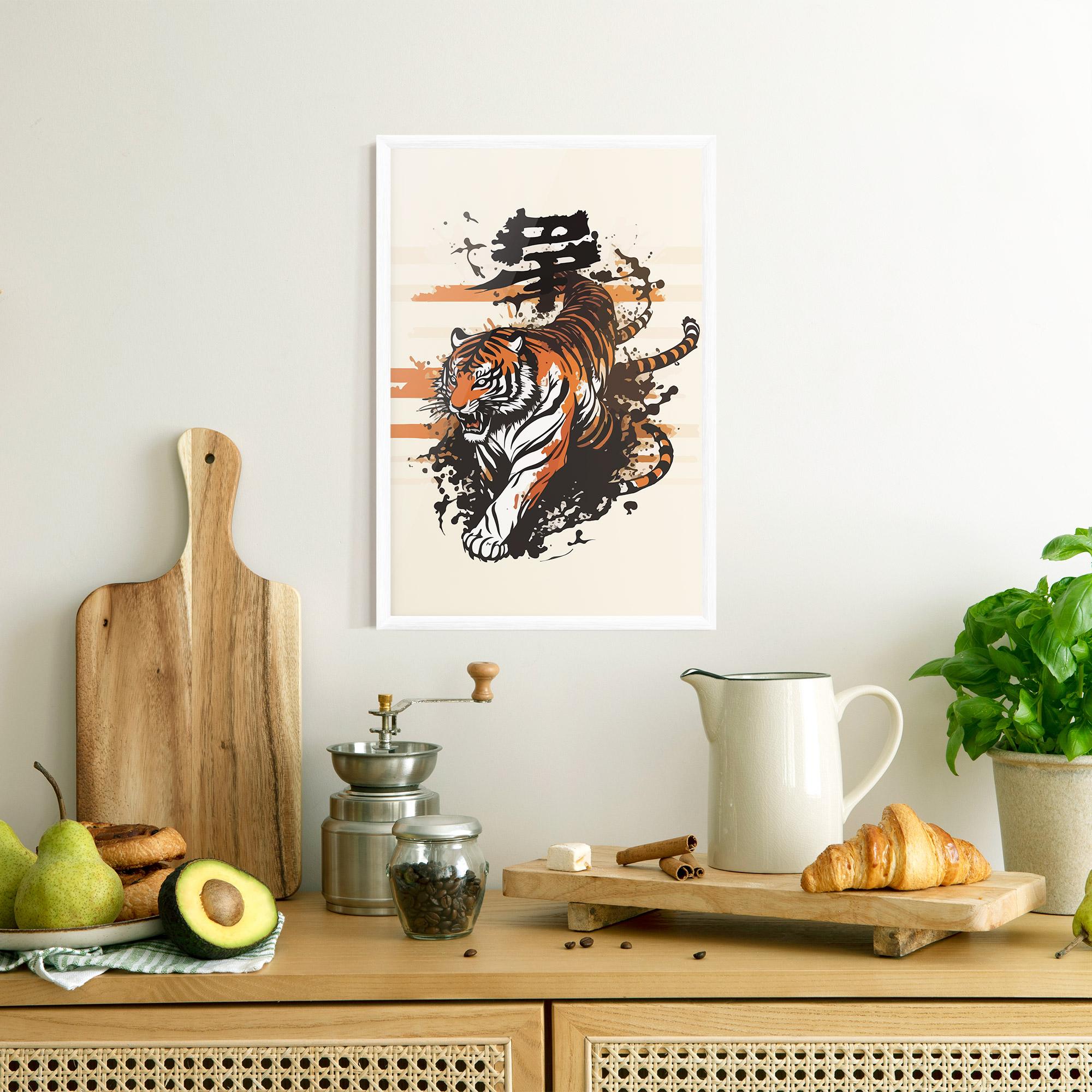Gerahmte Poster Asiatic Tiger mockup 8