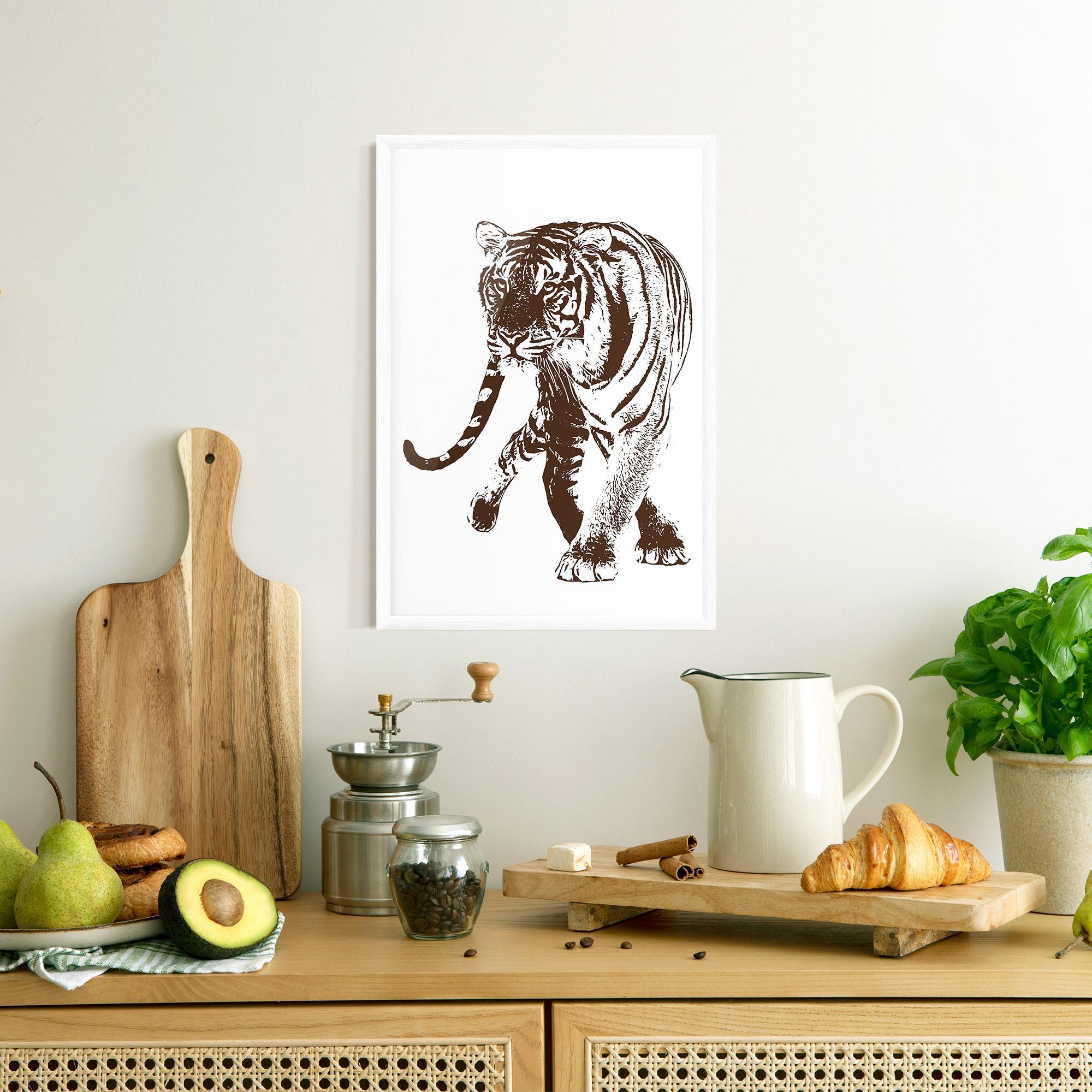 Gerahmte Poster Brown Line Tiger mockup 8