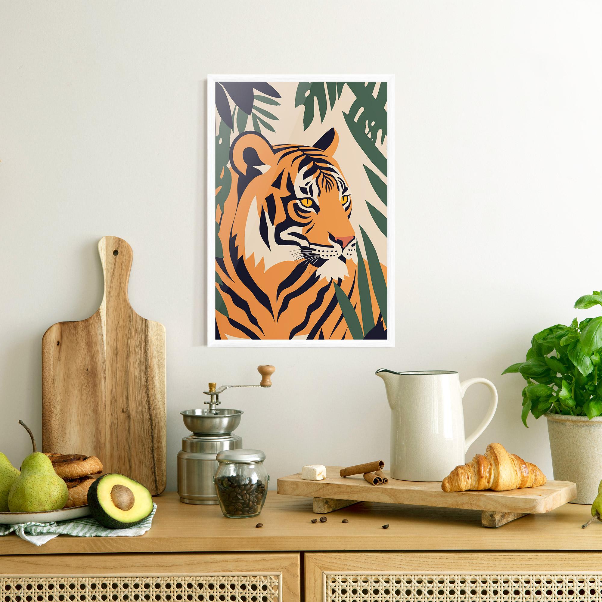 Gerahmte Poster Cartoon Style Tiger mockup 8