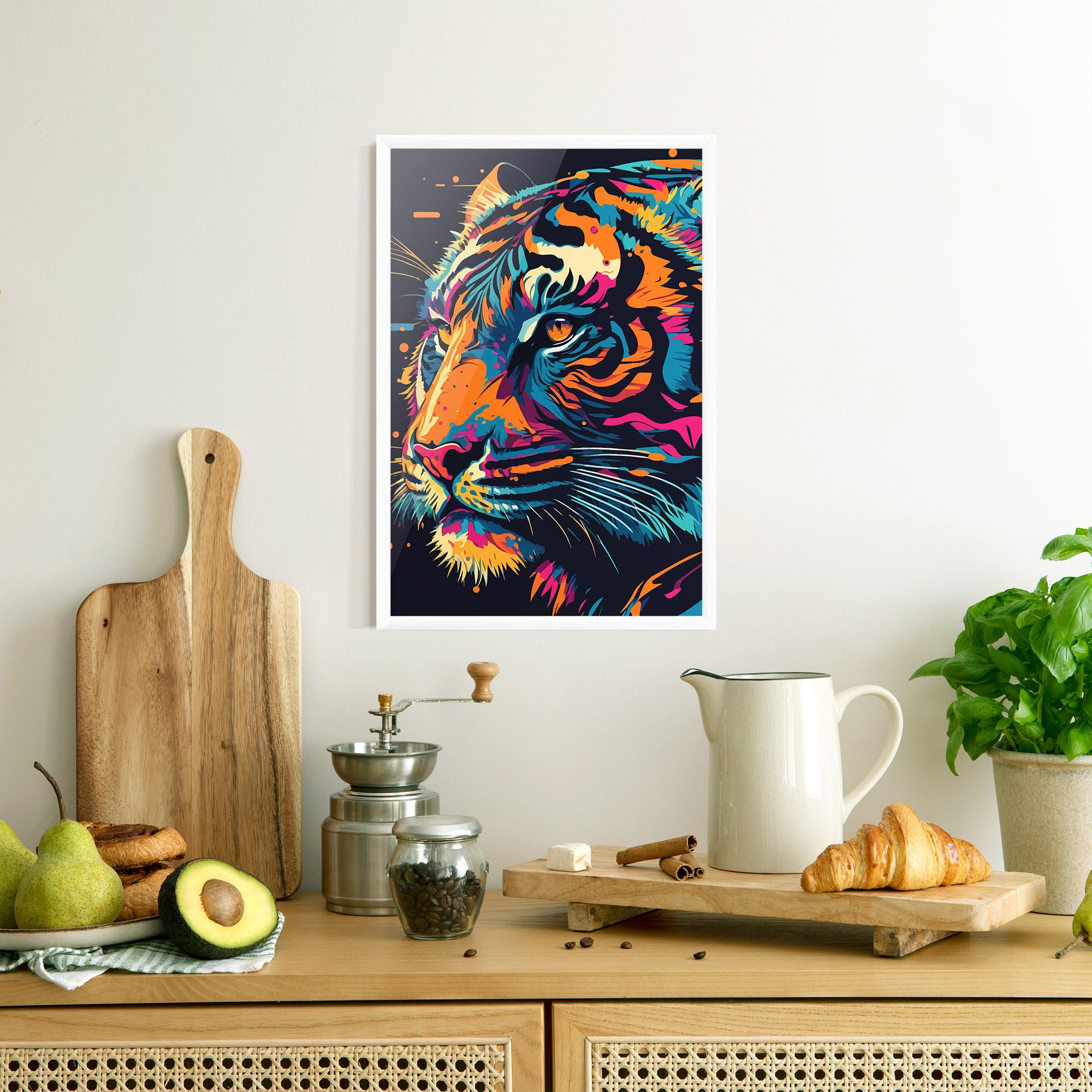 Gerahmte Poster Colorful Tiger mockup 8