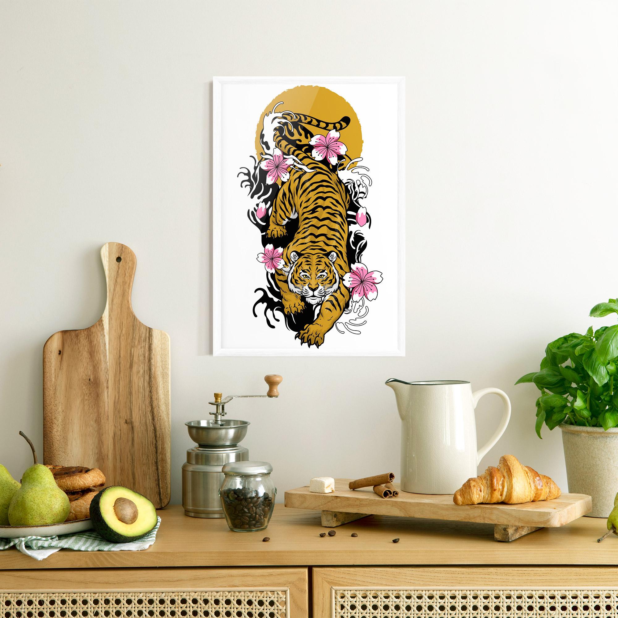 Gerahmte Poster Japanese Style Tiger mockup 8