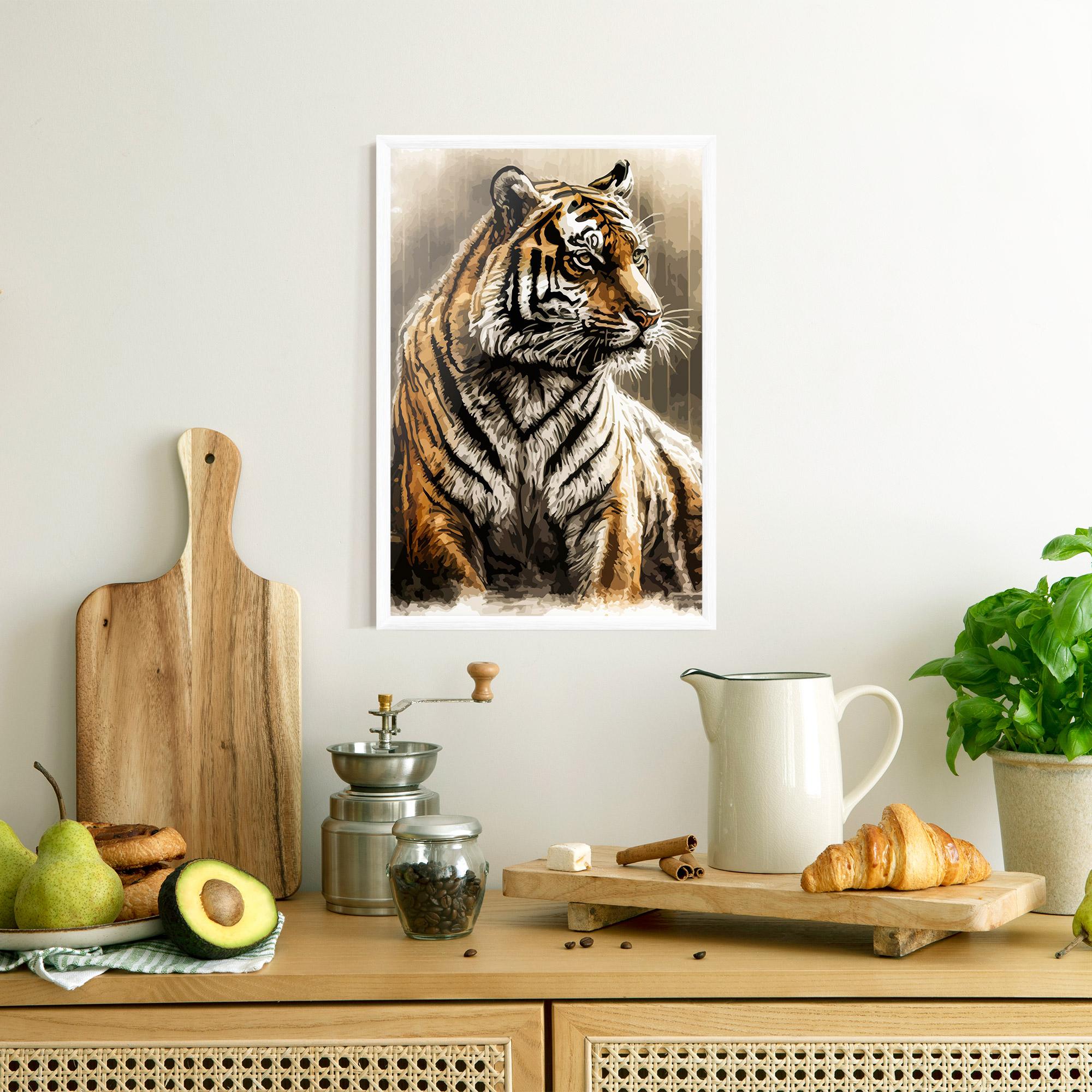 Gerahmte Poster Rain Tiger mockup 8