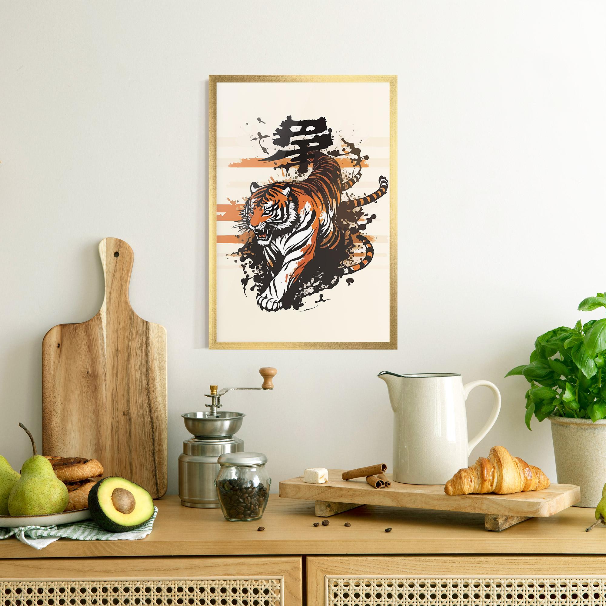 Gerahmte Poster Asiatic Tiger mockup 8
