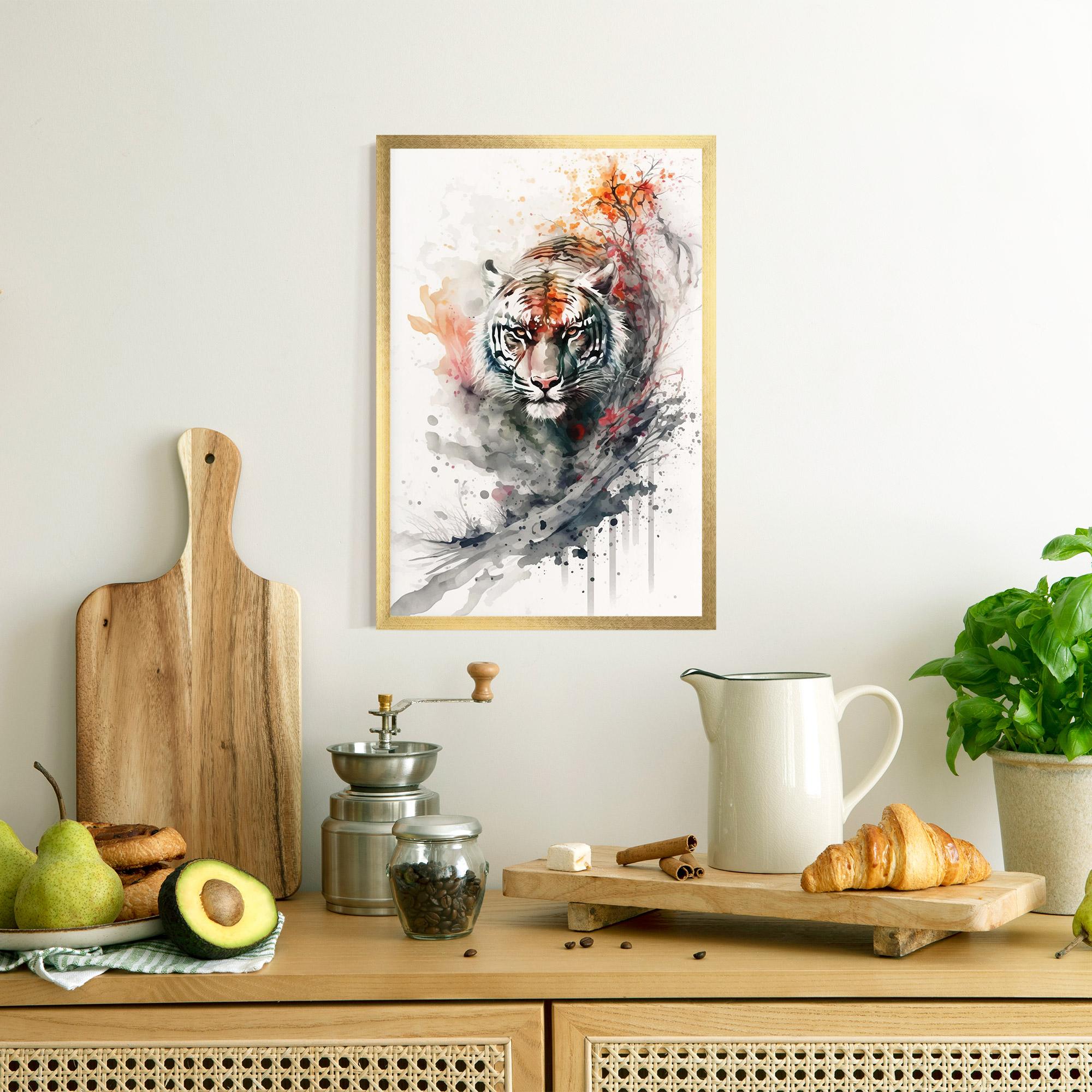 Gerahmte Poster Beautiful Tiger Art mockup 8