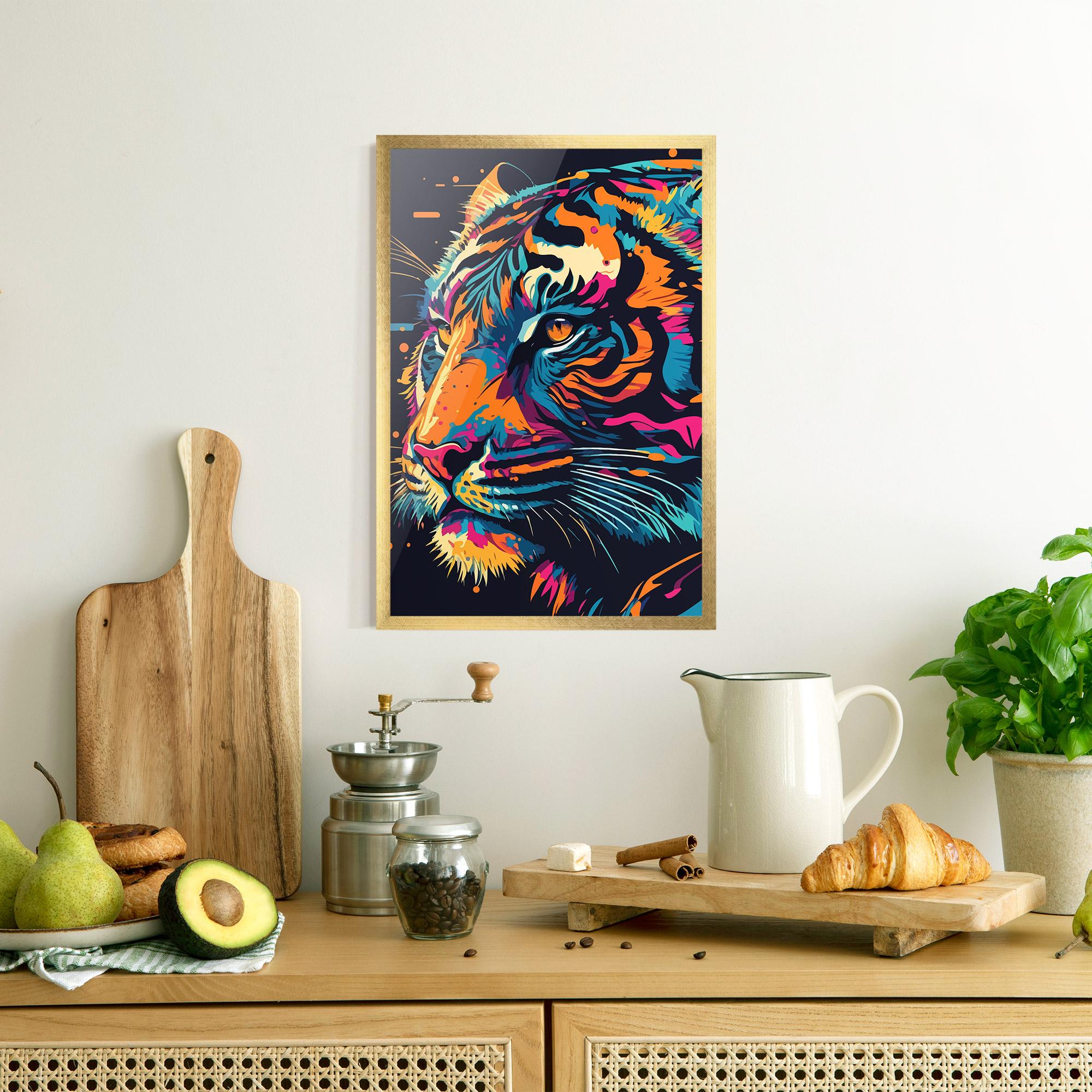 Gerahmte Poster Colorful Tiger mockup 8