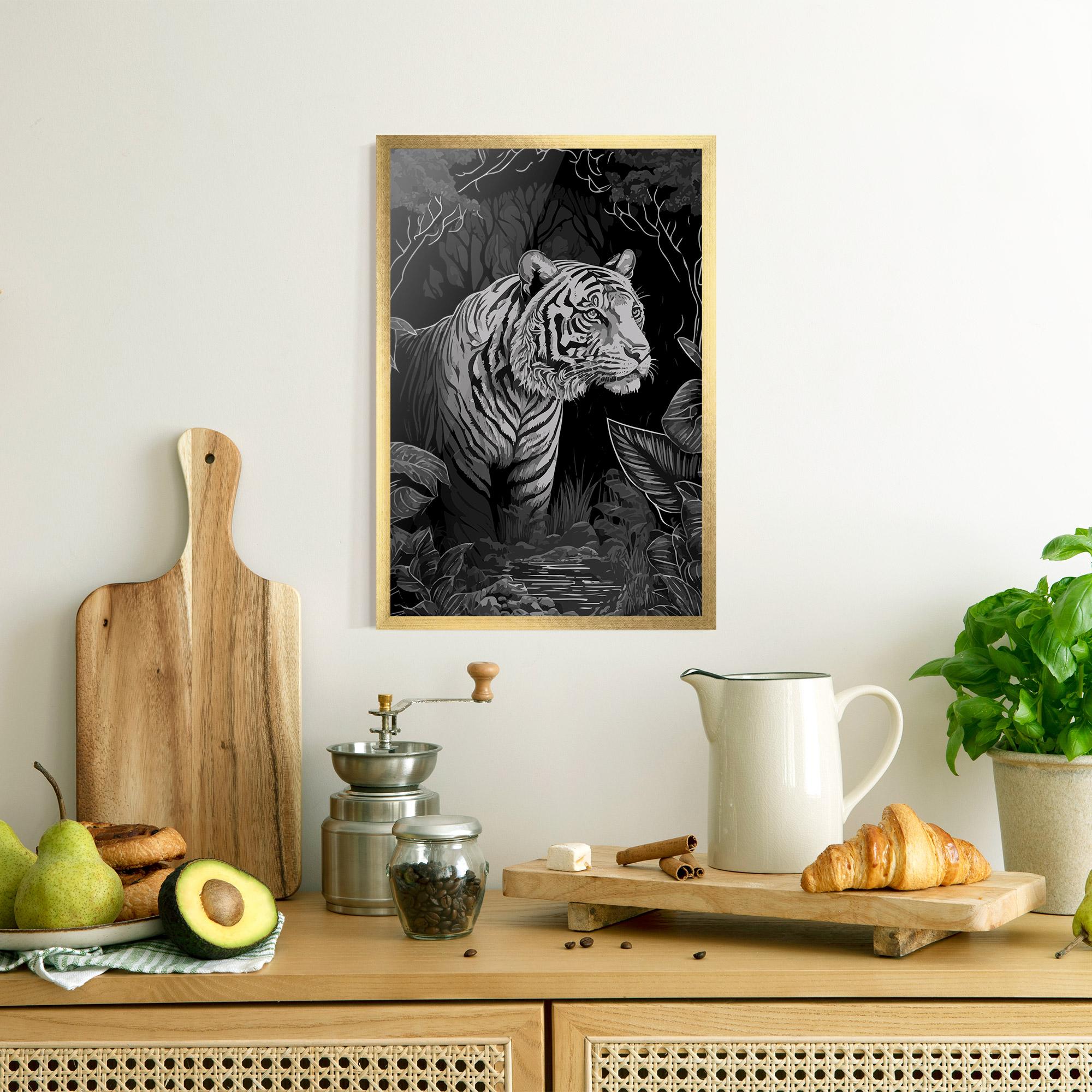 Gerahmte Poster Grey Tiger mockup 8