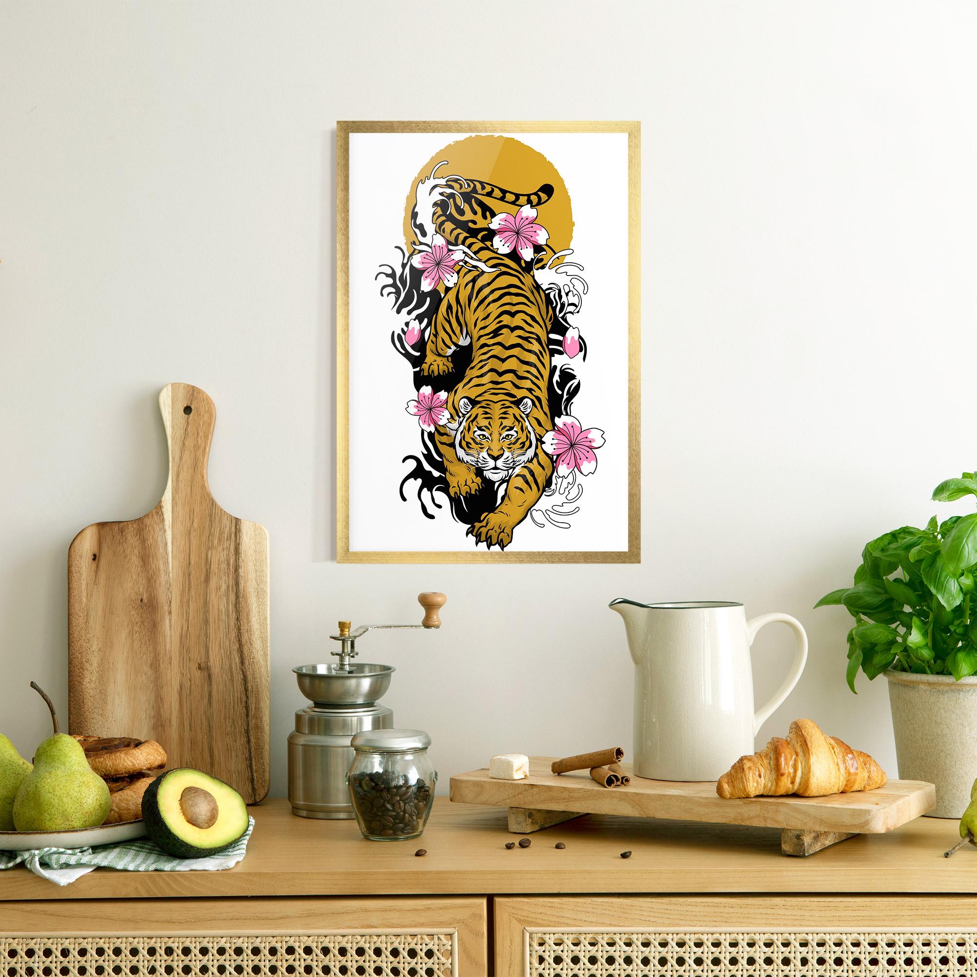 Gerahmte Poster Japanese Style Tiger mockup 8