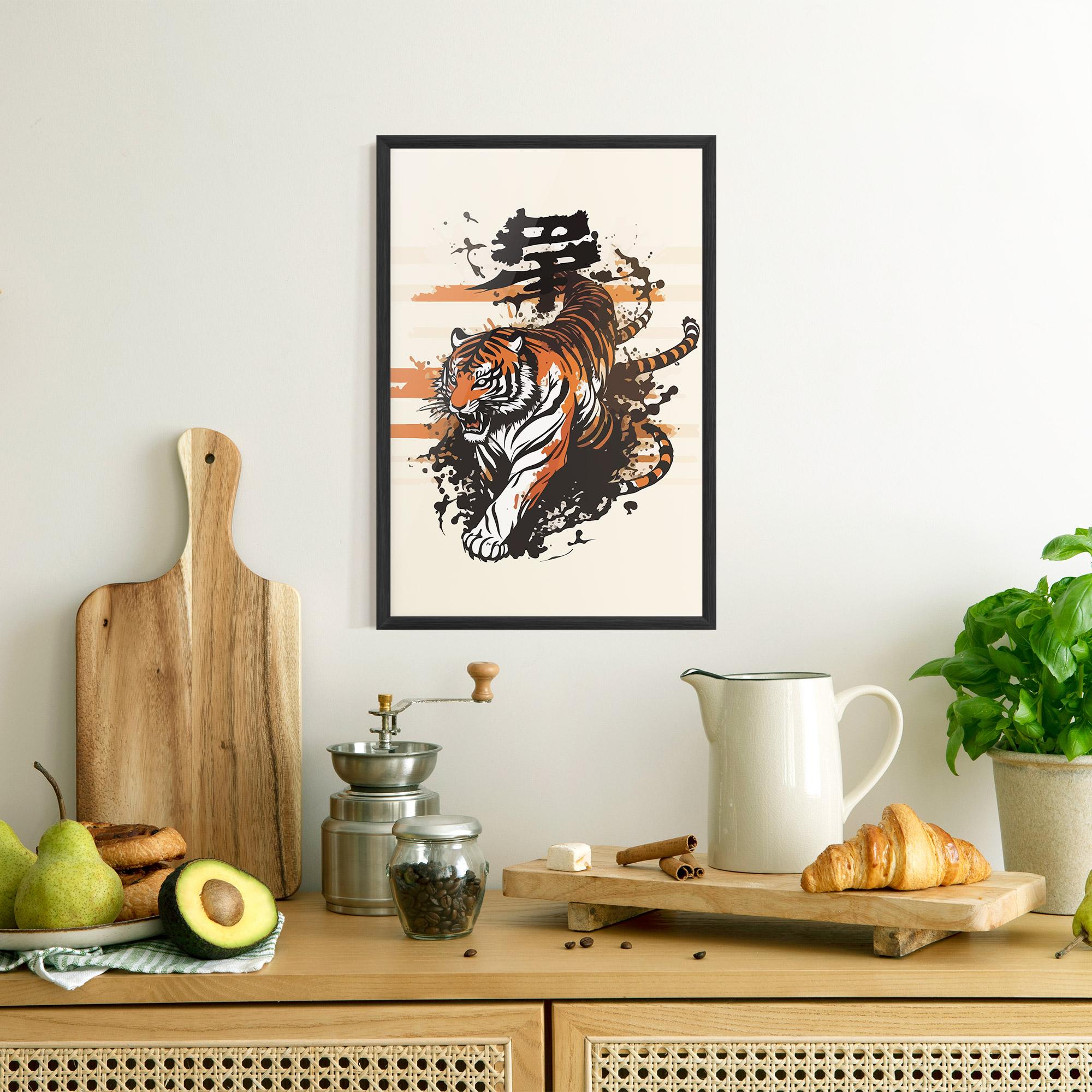 Gerahmte Poster Asiatic Tiger mockup 8