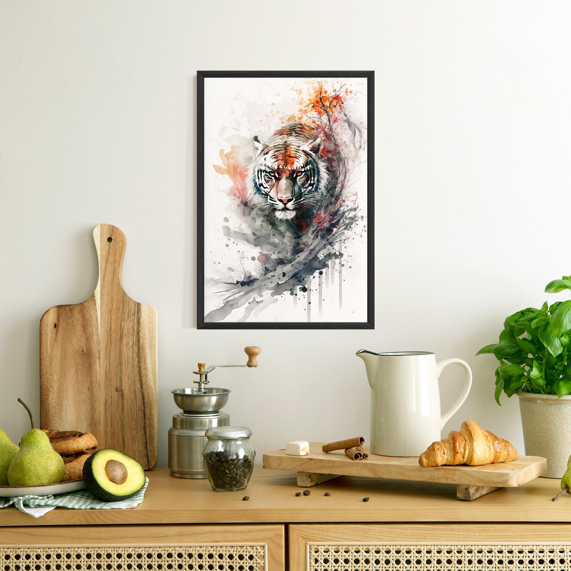 Gerahmte Poster Beautiful Tiger Art mockup 8
