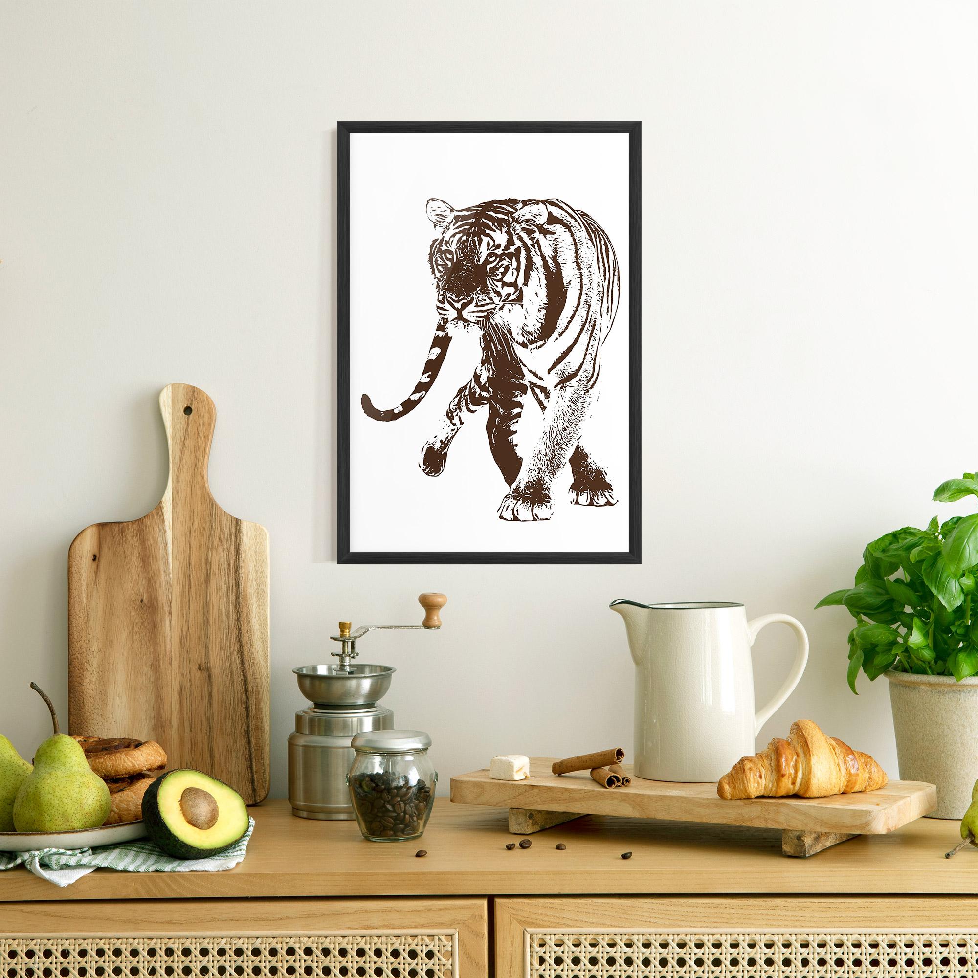Gerahmte Poster Brown Line Tiger mockup 8