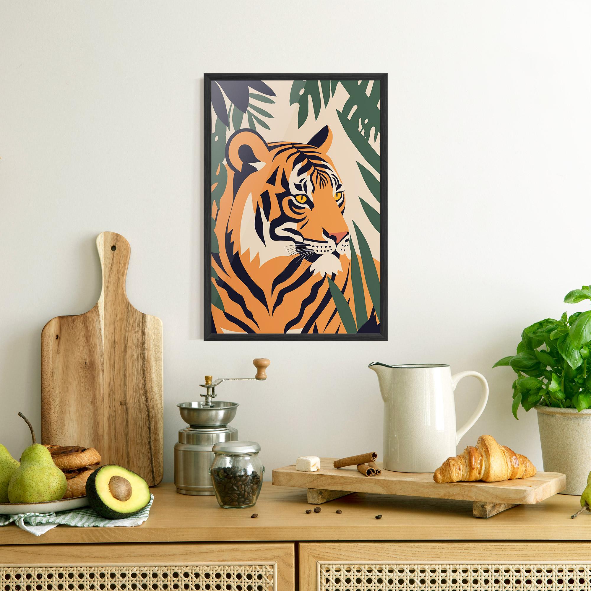 Gerahmte Poster Cartoon Style Tiger mockup 8