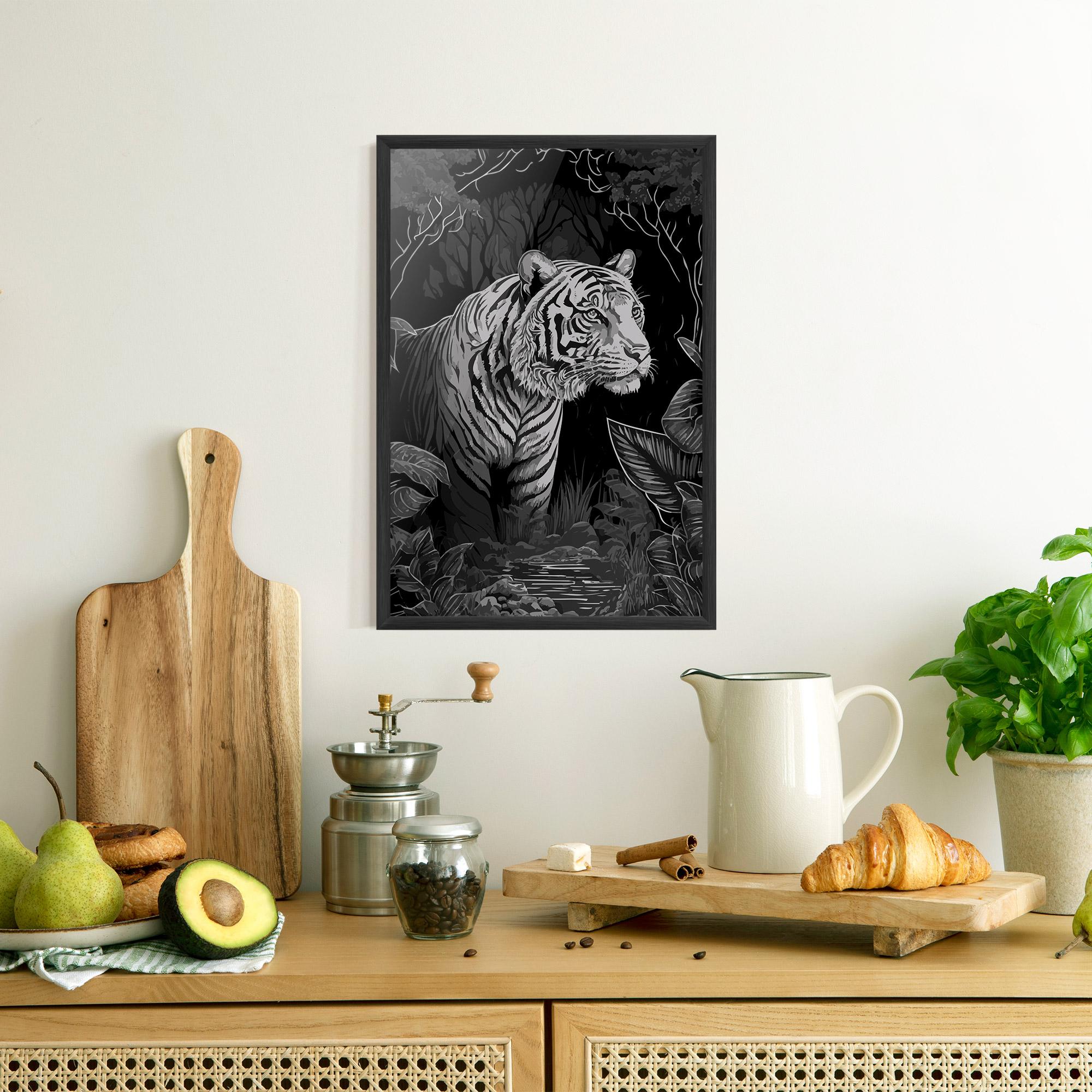 Gerahmte Poster Grey Tiger mockup 8