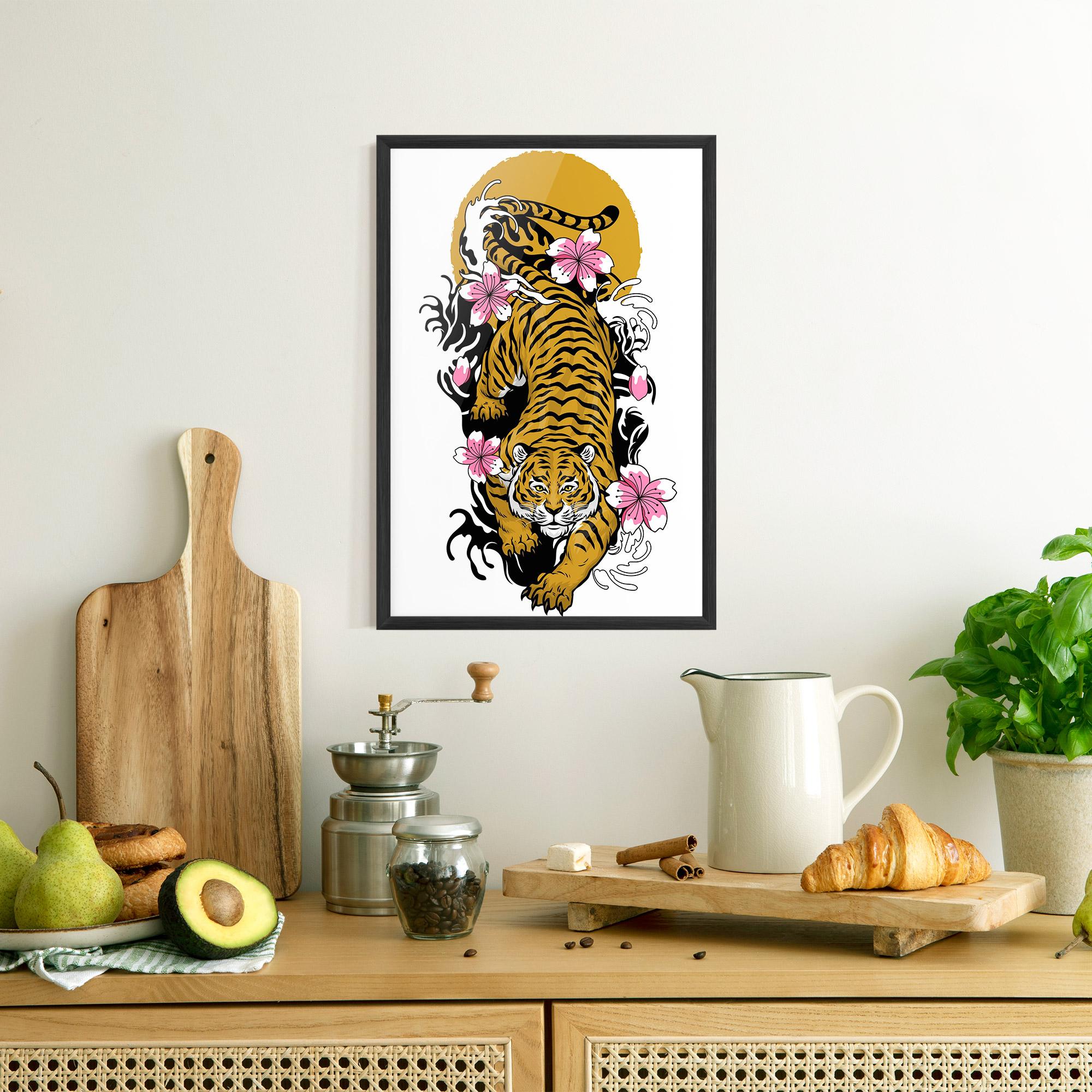 Gerahmte Poster Japanese Style Tiger mockup 8