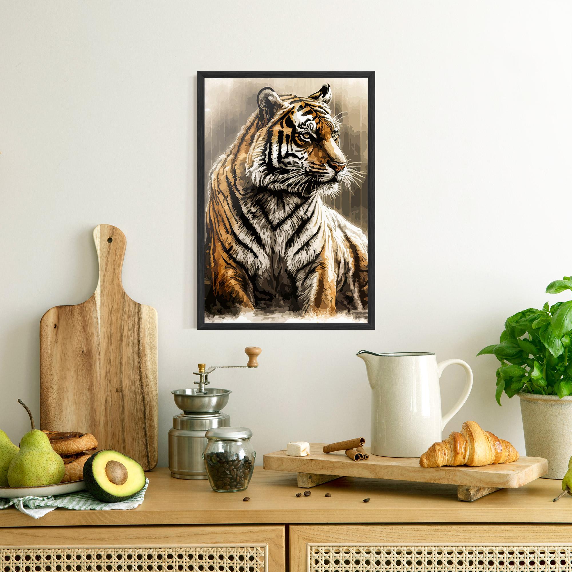 Gerahmte Poster Rain Tiger mockup 8
