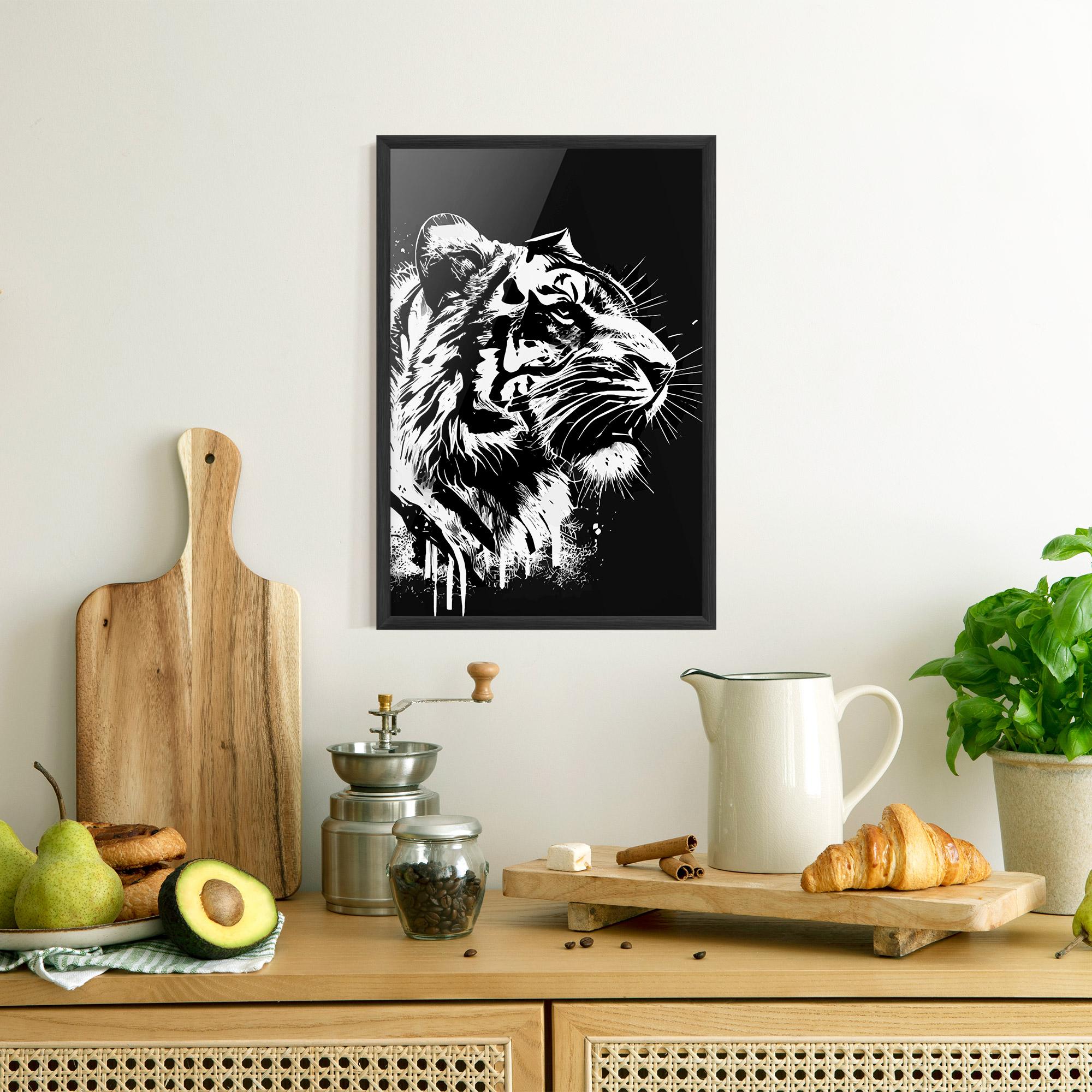 Gerahmte Poster White Ink Tiger mockup 8