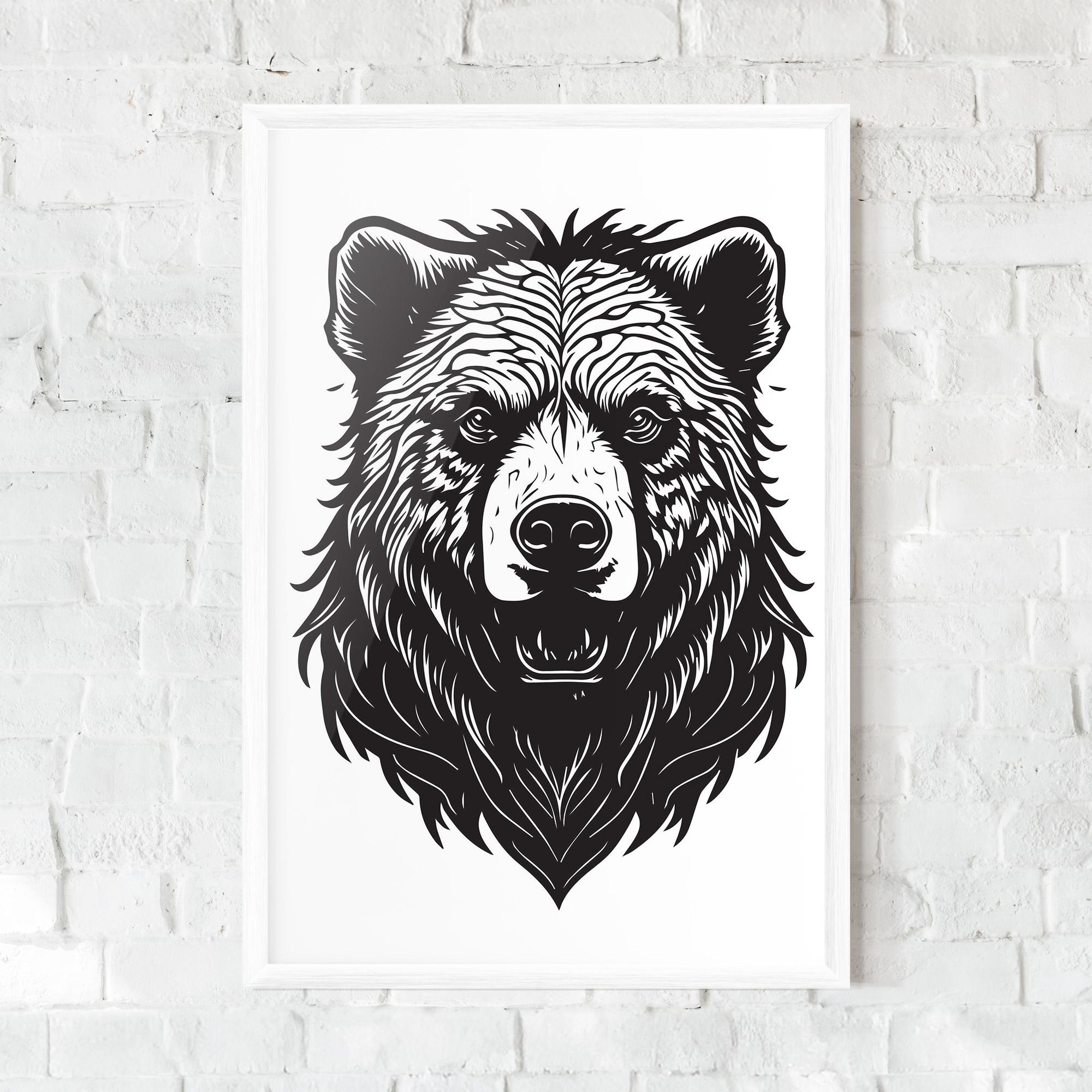 Gerahmte Poster Bear Black Head mockup 0