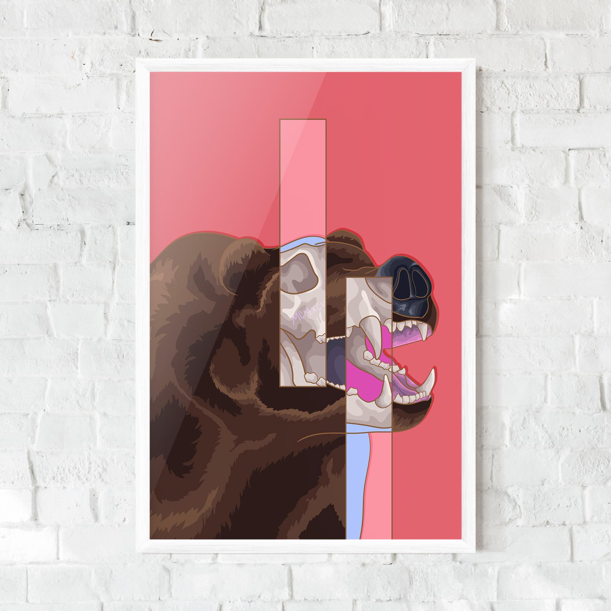 Gerahmte Poster Bear Bone Art mockup 0