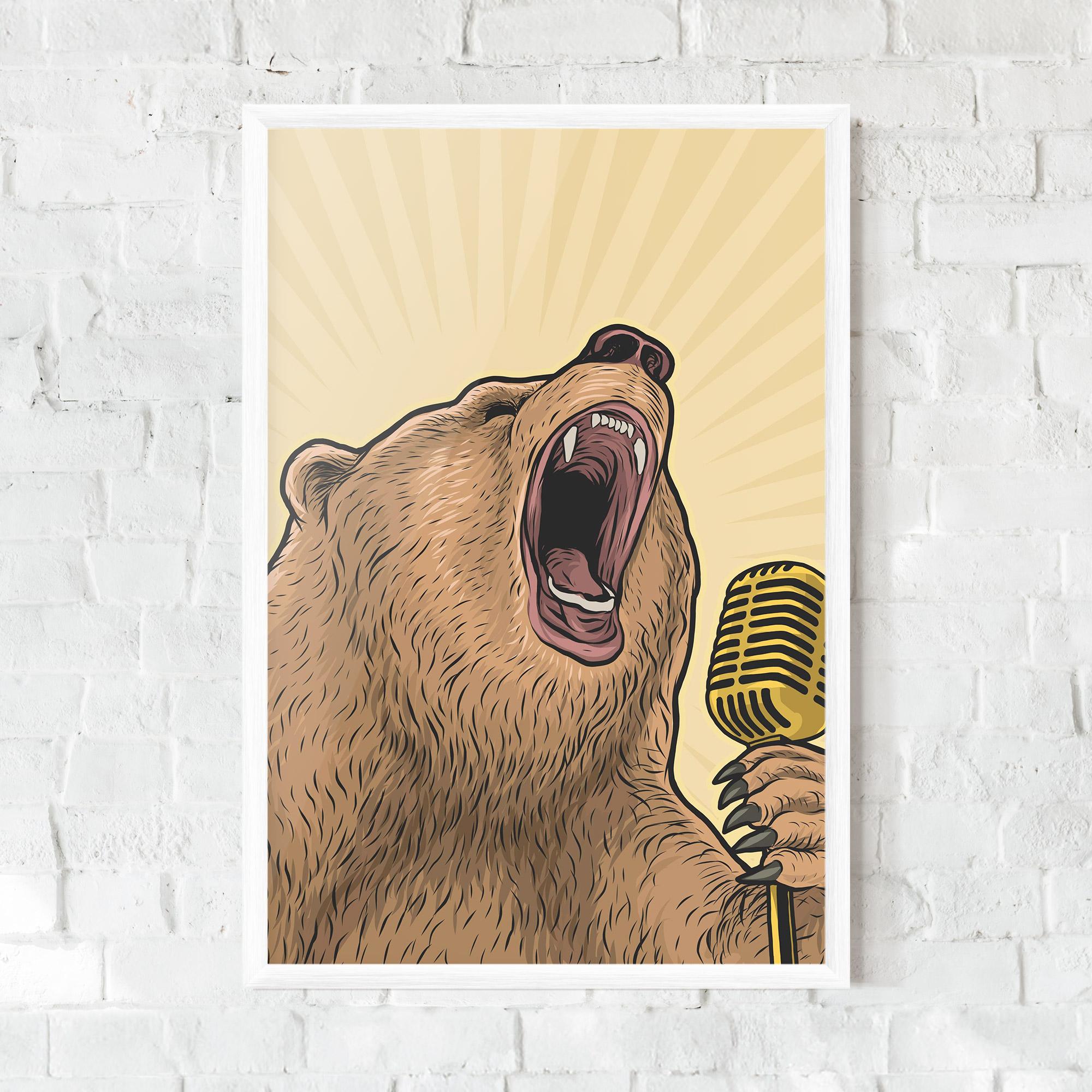 Gerahmte Poster Bear Singing mockup 0