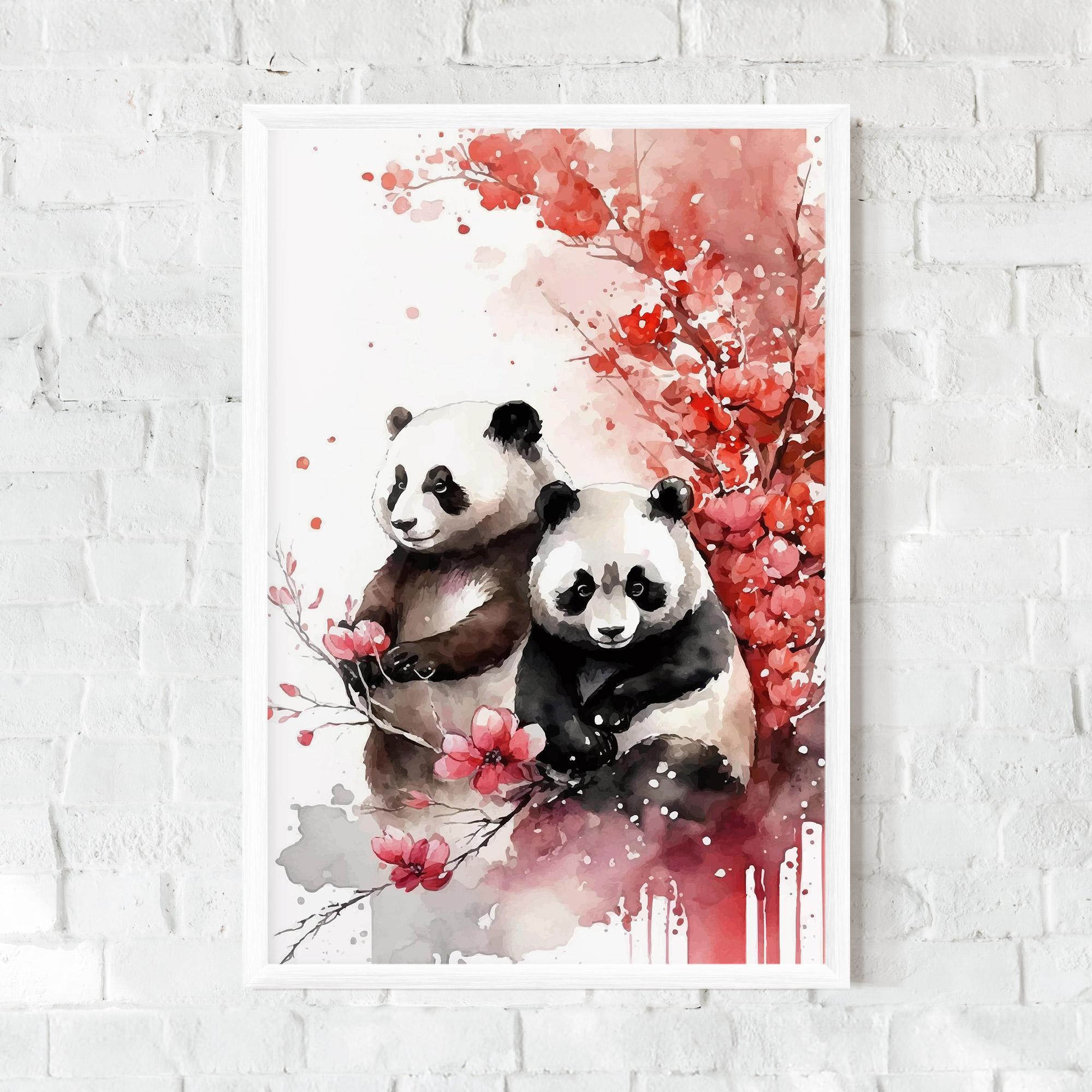 Gerahmte Poster Blossom Panda mockup 0