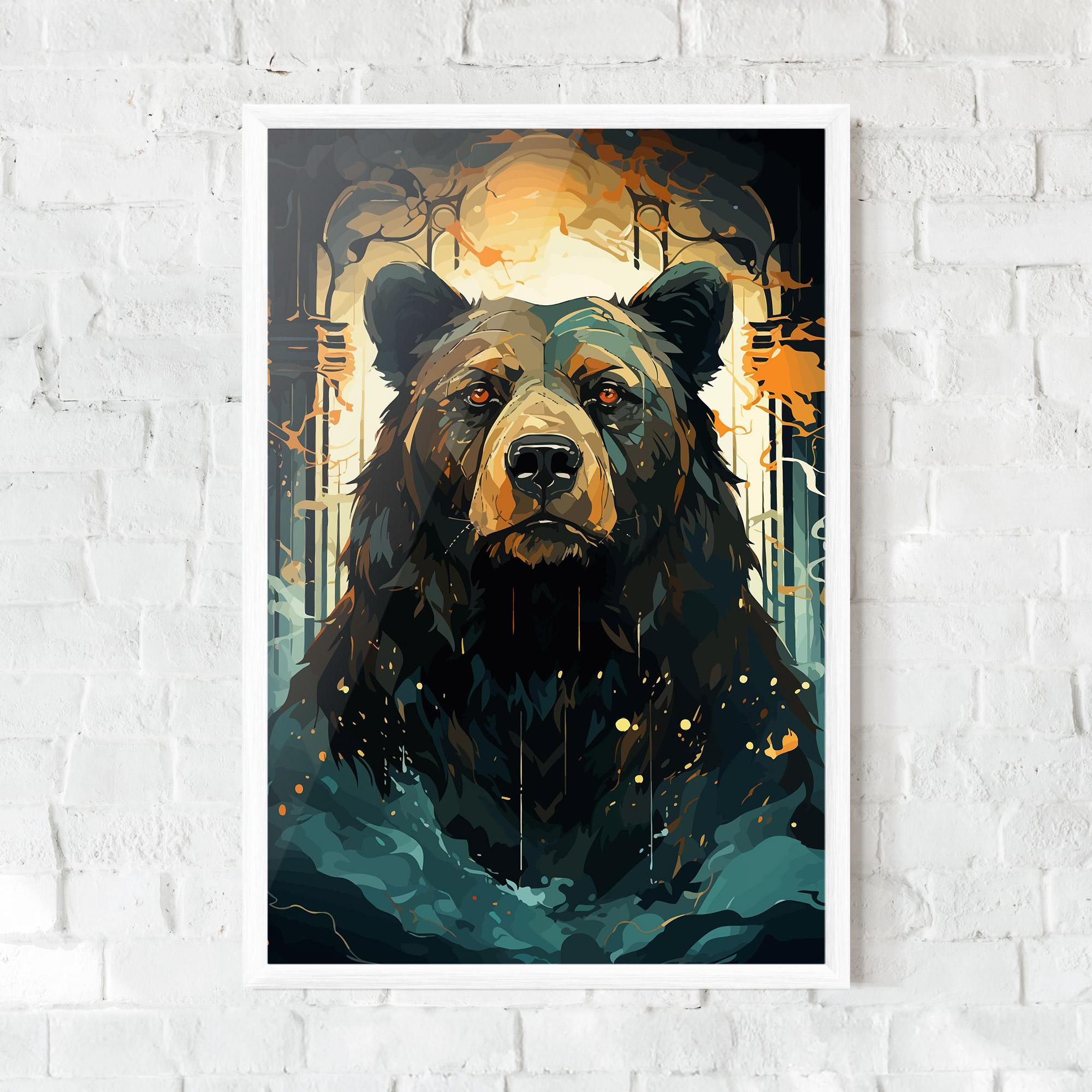 Gerahmte Poster Brown Bear Art mockup 0