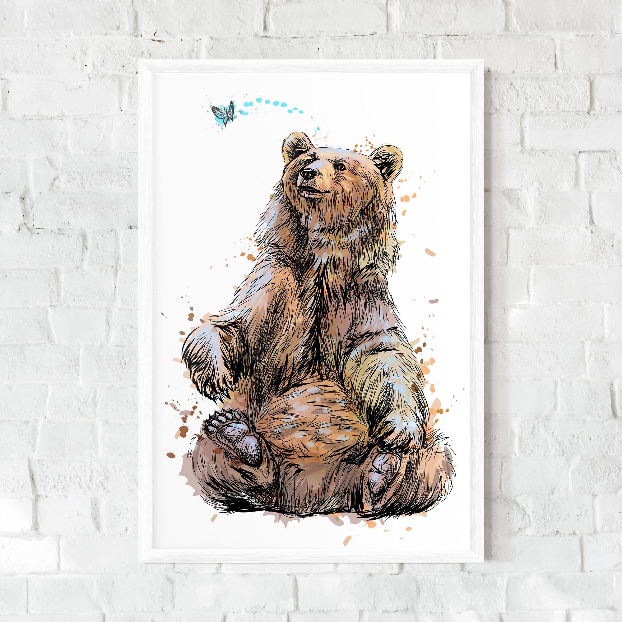 Gerahmte Poster Butterfly Bear mockup 0