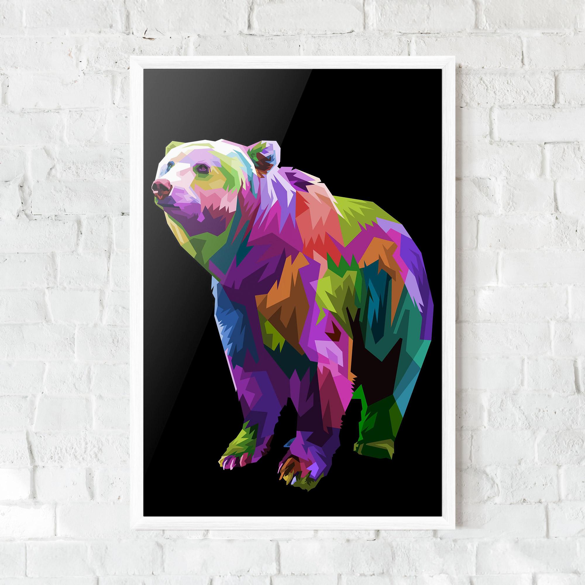 Gerahmte Poster Colorful Icebear mockup 0