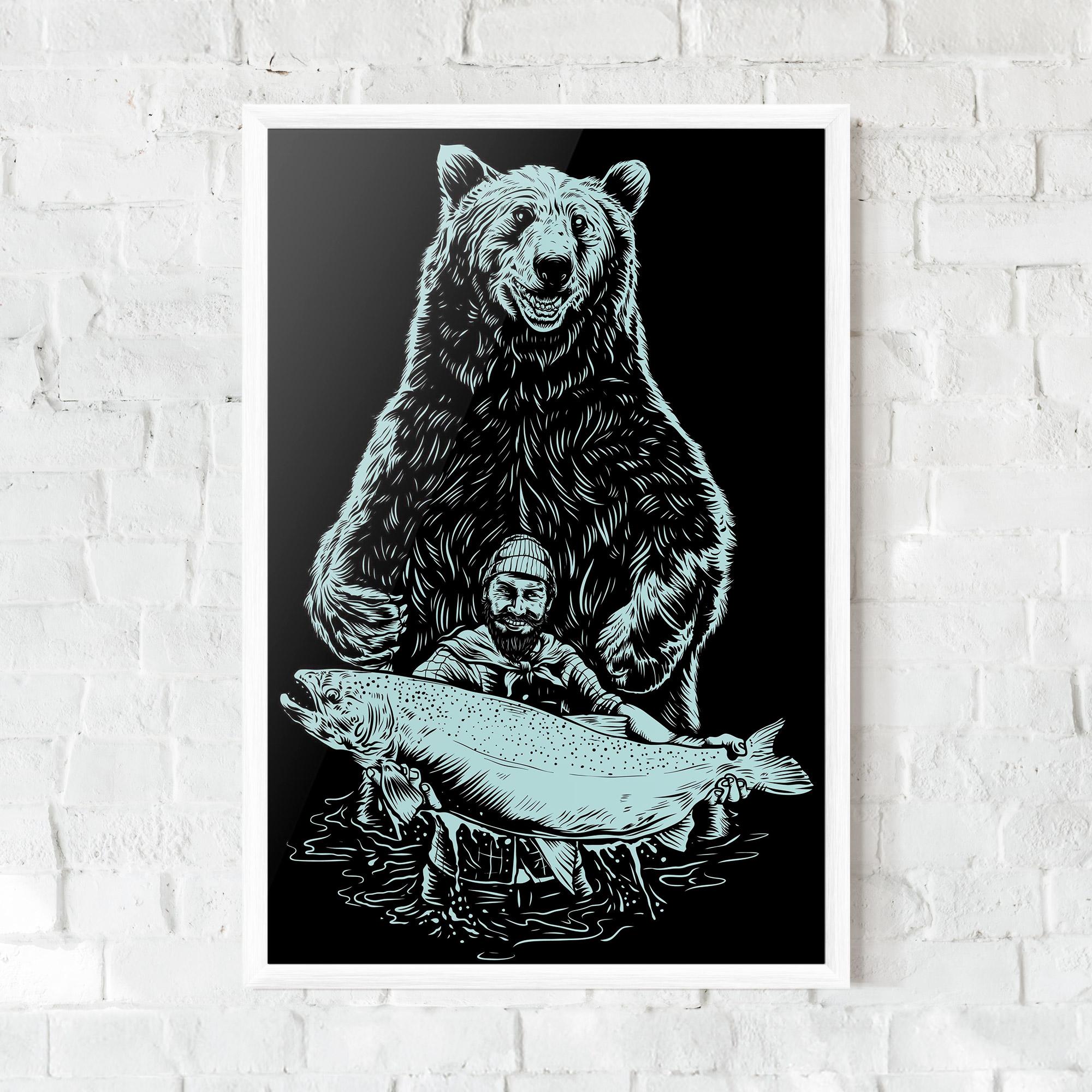 Gerahmte Poster Fishing Bear mockup 0