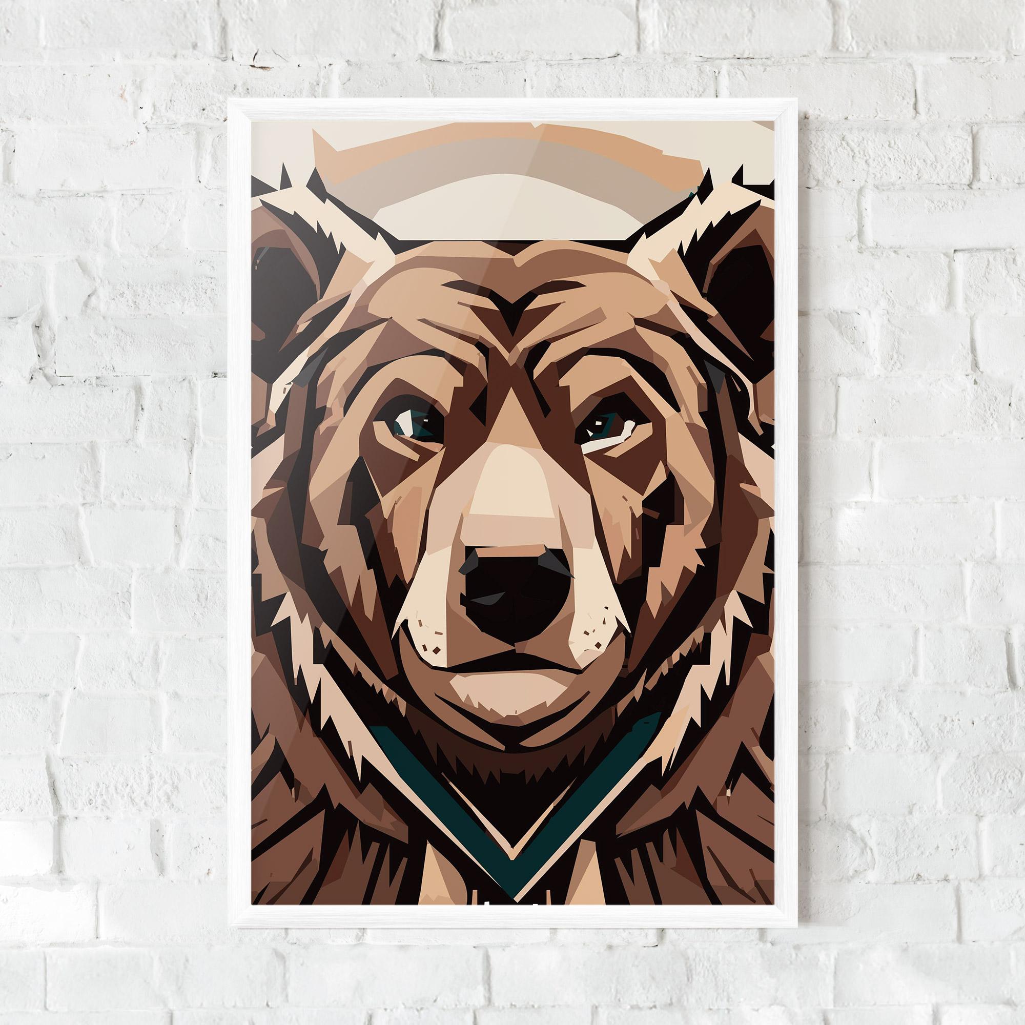 Gerahmte Poster Grizzly Art mockup 0