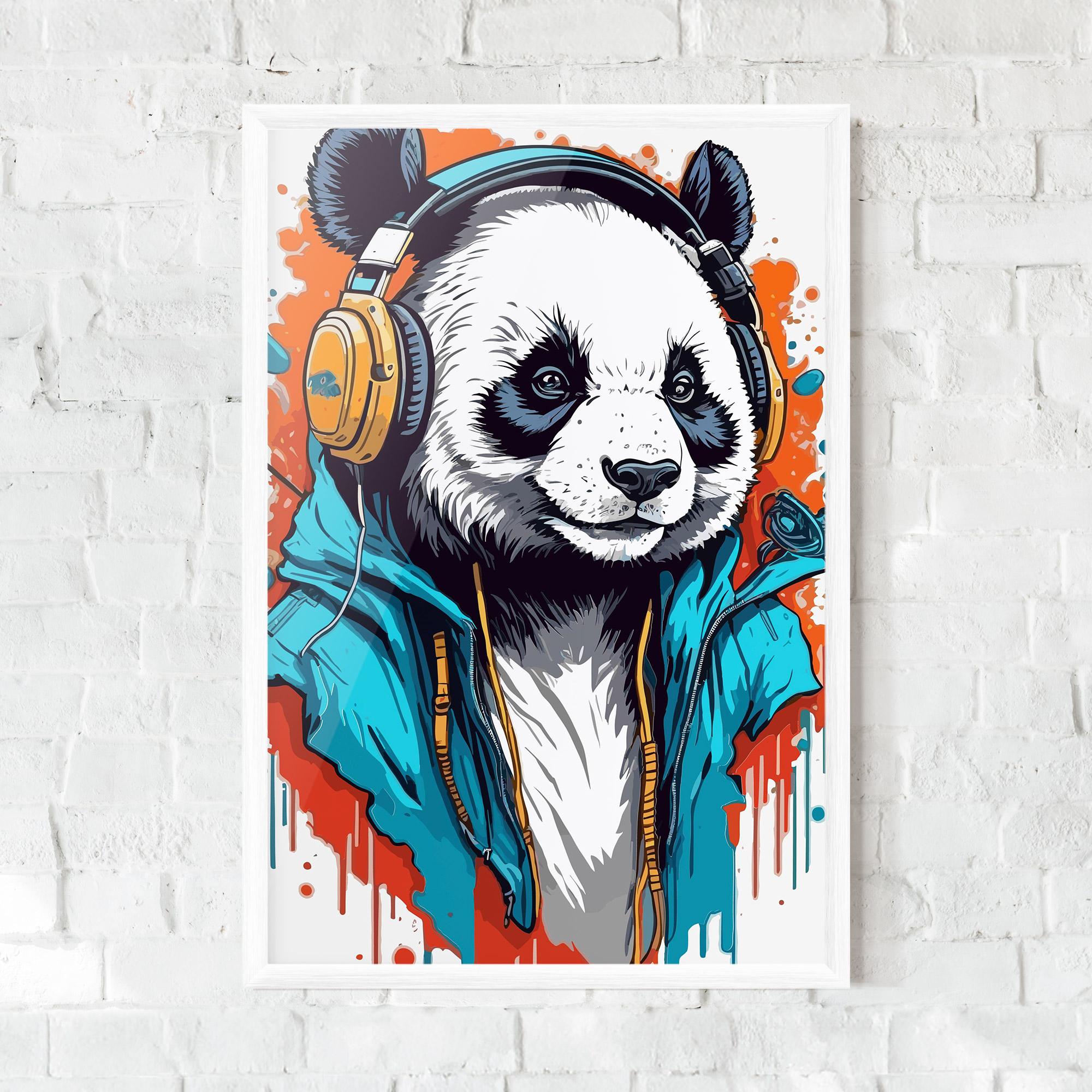 Gerahmte Poster Music Panda mockup 0