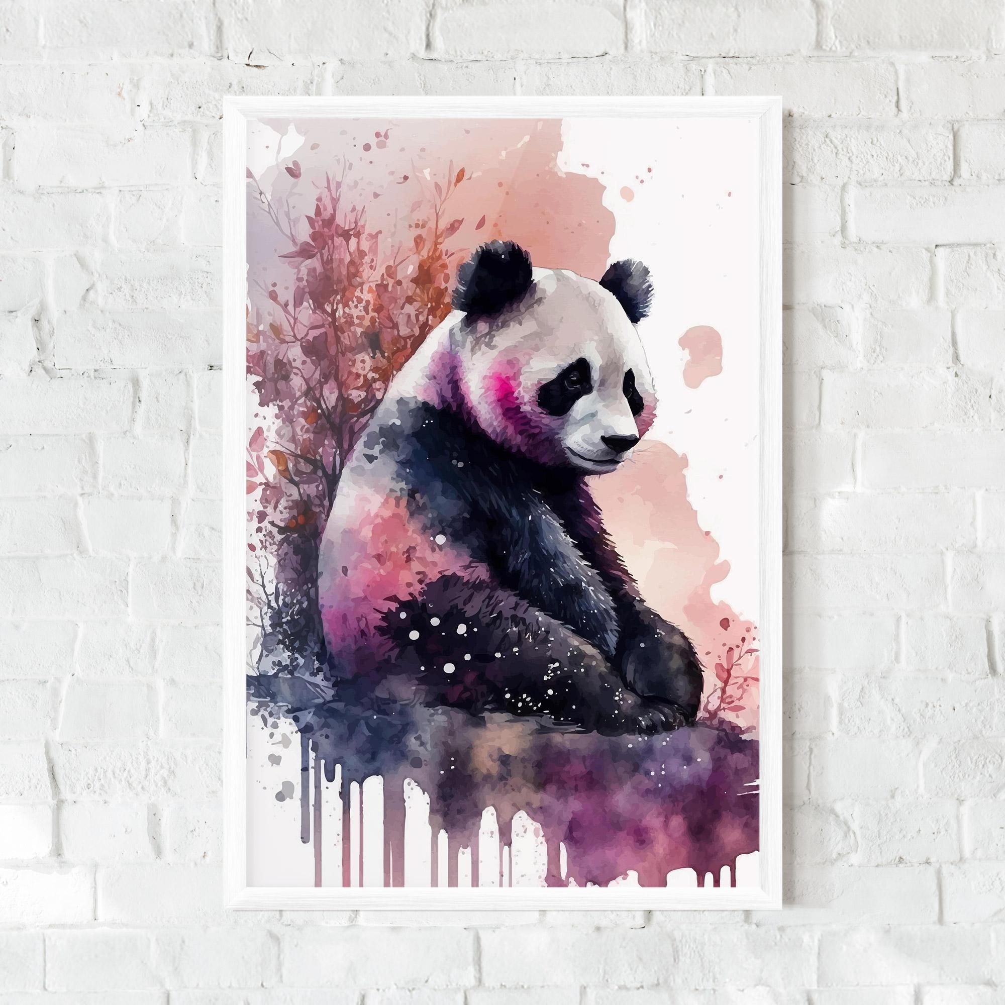 Gerahmte Poster Purple Panda Art mockup 0