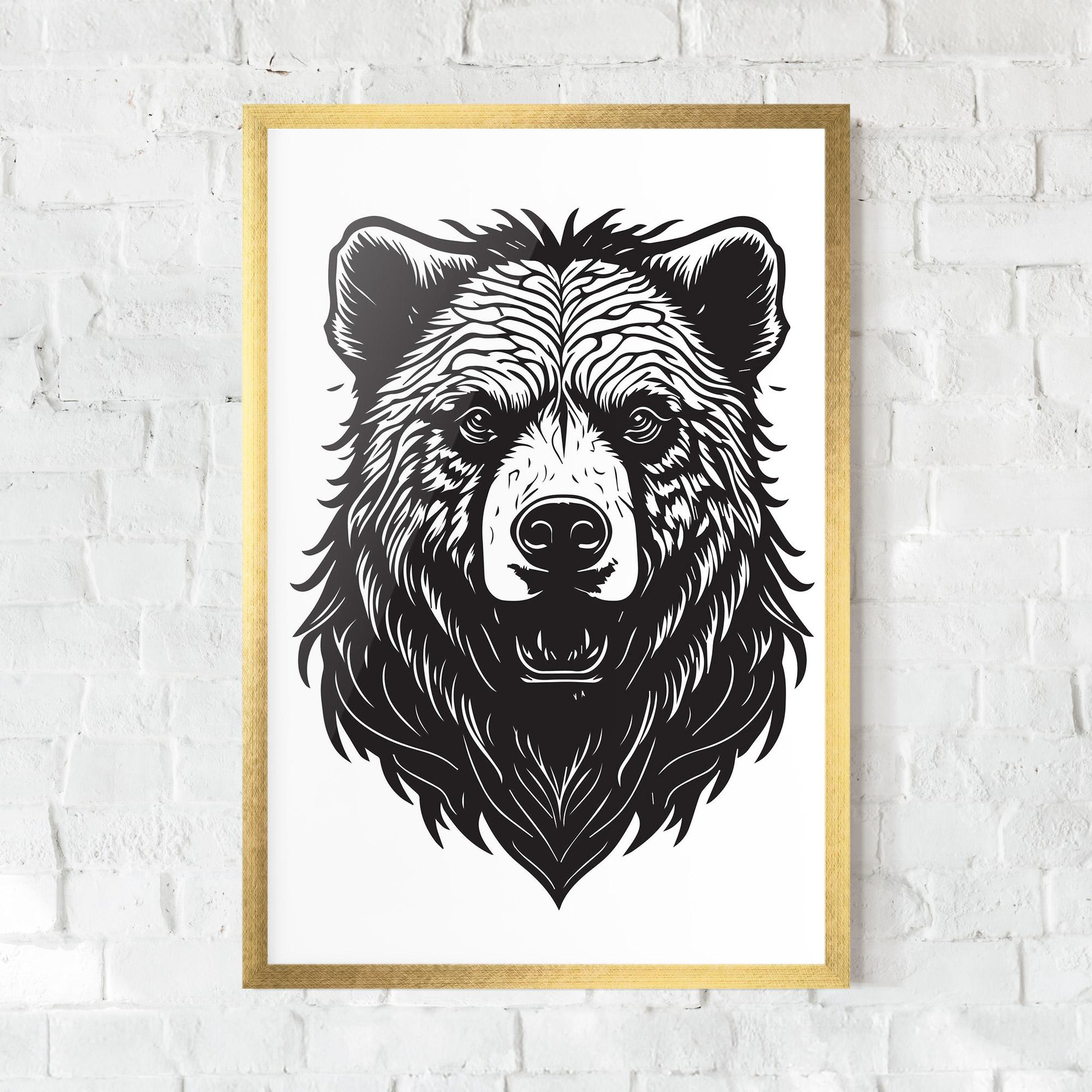 Gerahmte Poster Bear Black Head mockup 0